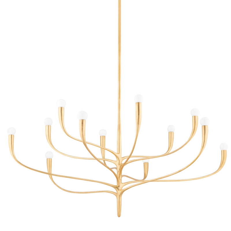 Labra 12 Light 51.5 inch Vintage Gold Leaf Chandelier Ceiling Light