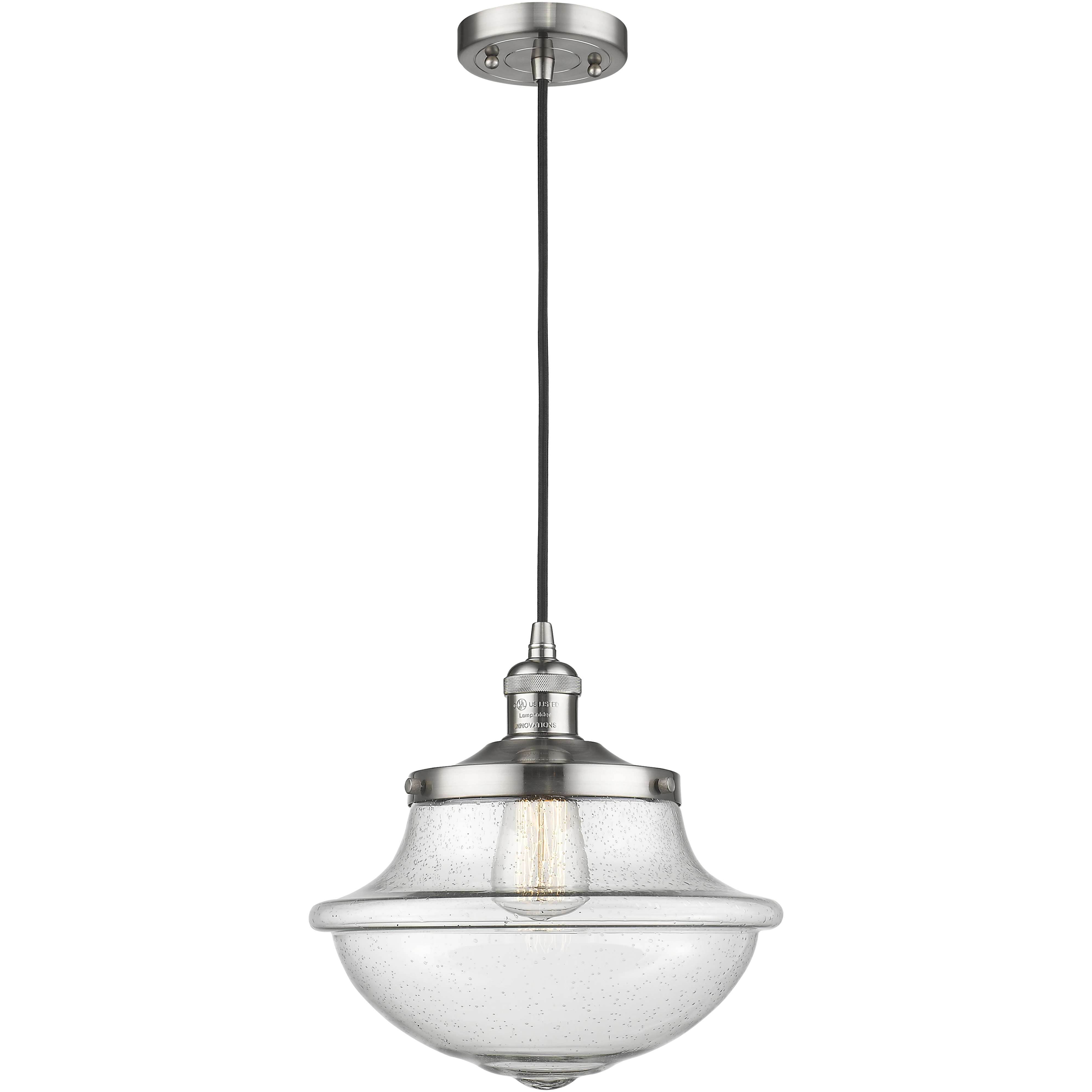 Franklin Restoration Oxford 1 Light 12 inch Brushed Satin Nickel Mini Pendant Ceiling Light in Incandescent, Seedy, Franklin Restoration