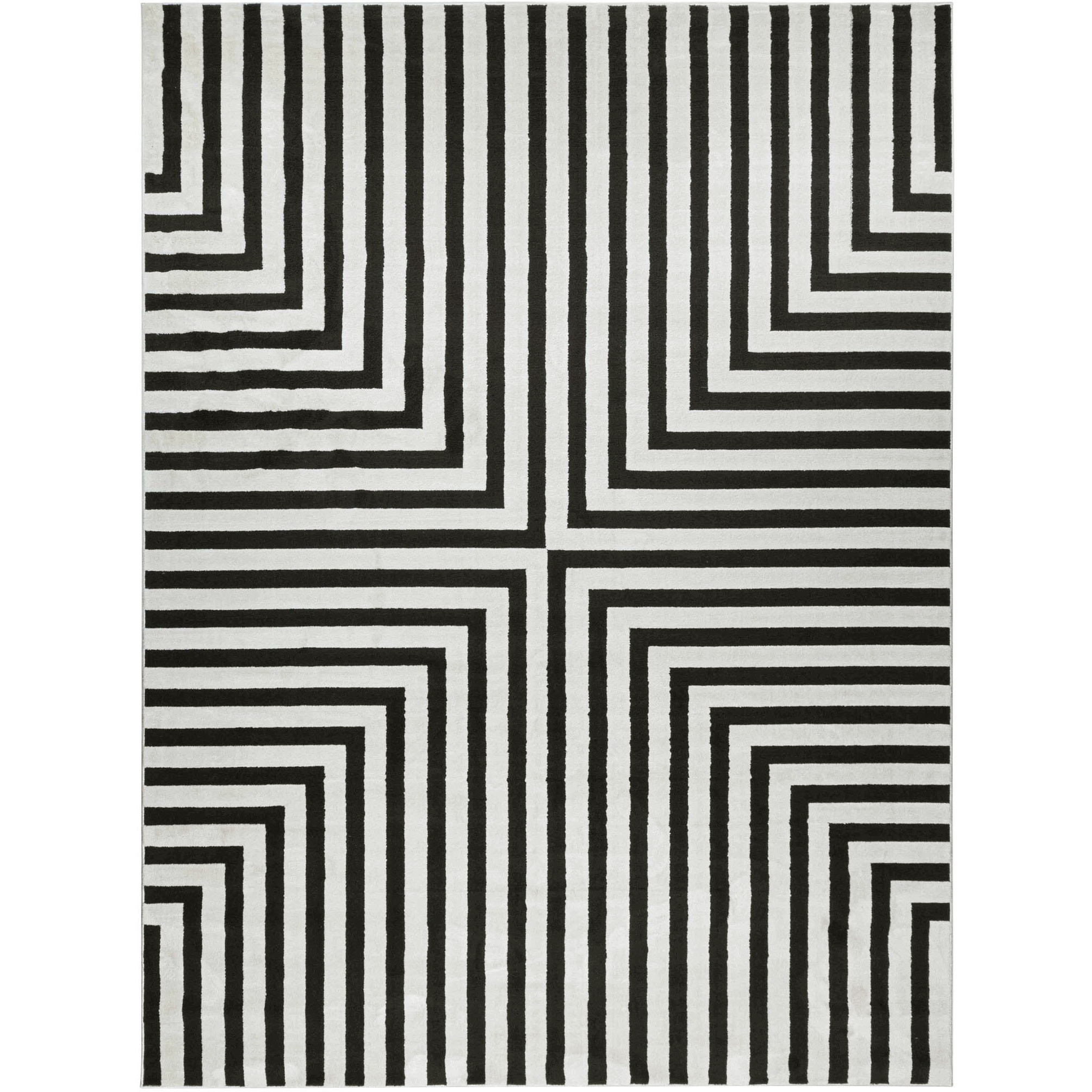 Optika 158 X 118 inch Black/White Rug in 10 x 13