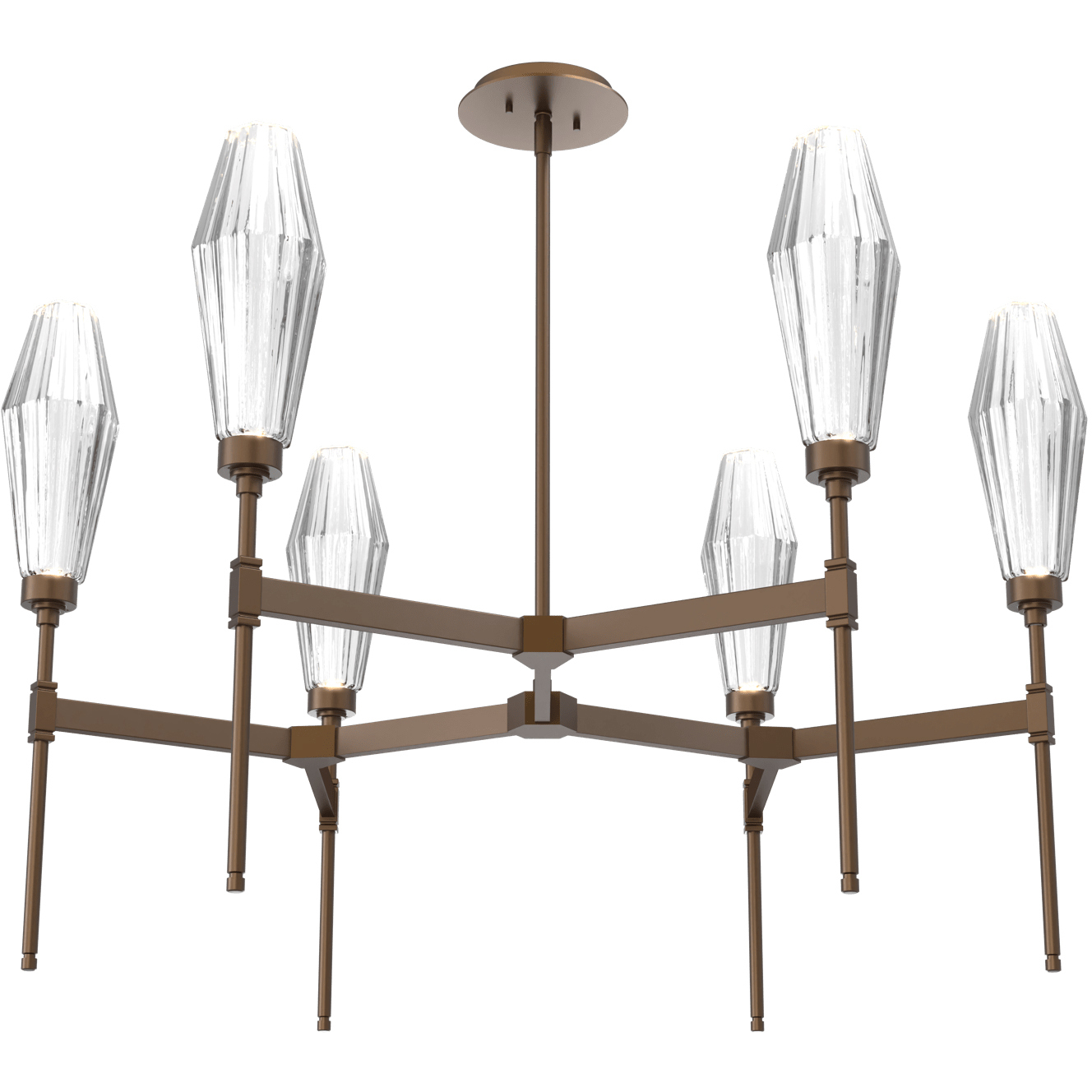 Aalto LED Flat Bronze Chandelier Ceiling Light, Round Belvedere