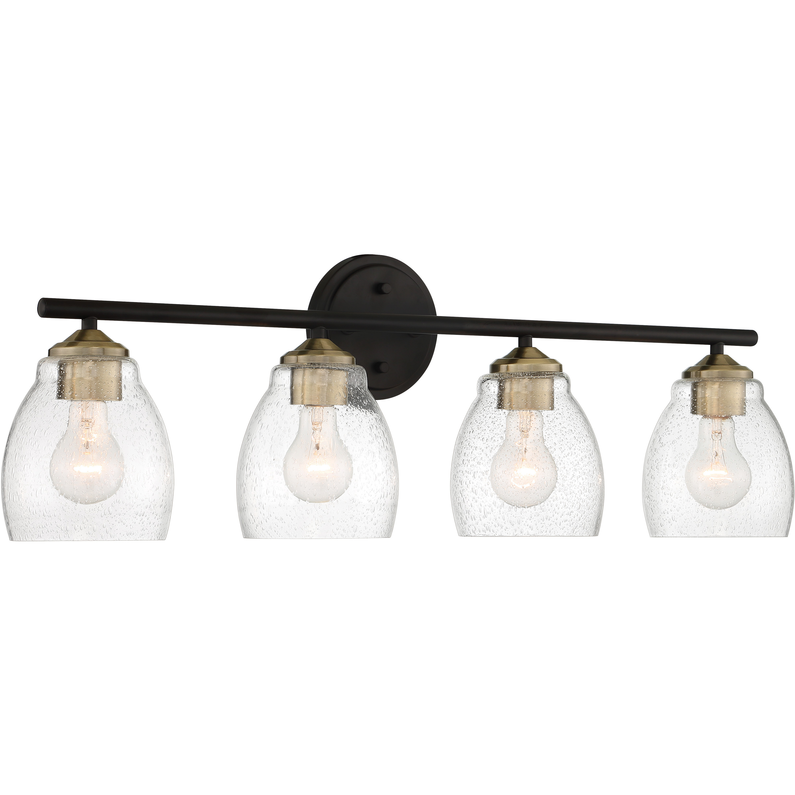 Winsley 4 Light 30 inch Coal And Stained Brass Bath Light Wall Light