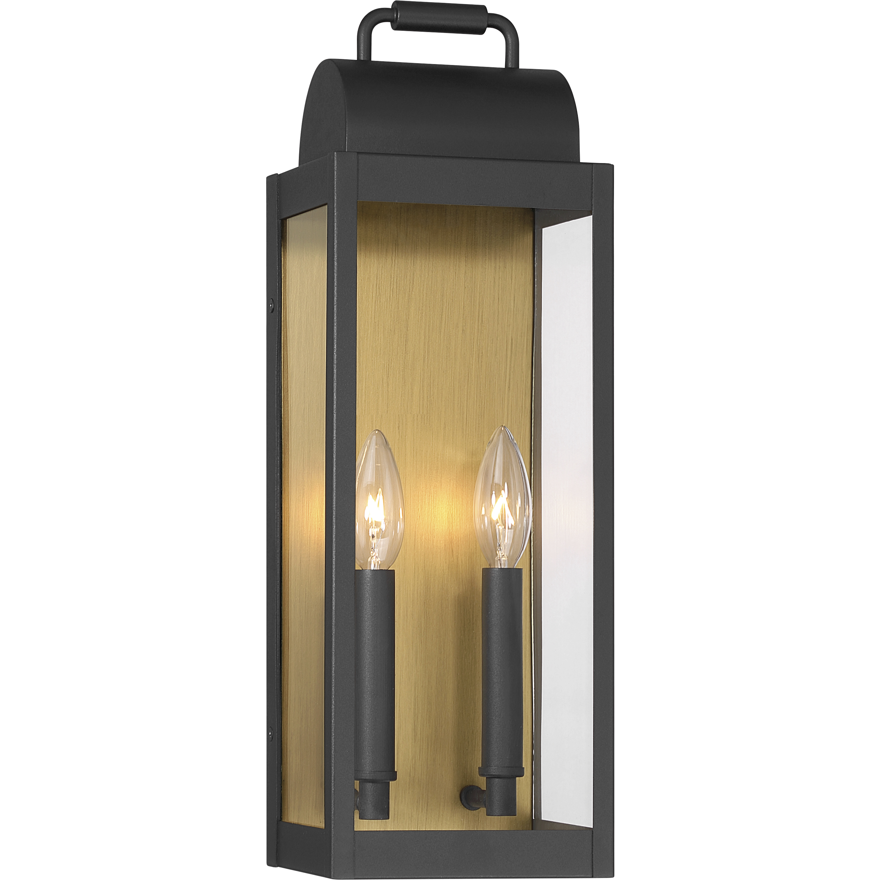 Calandra 2 Light 18 inch Sand Coal Black and Legacy Brass Outdoor Wall Lantern