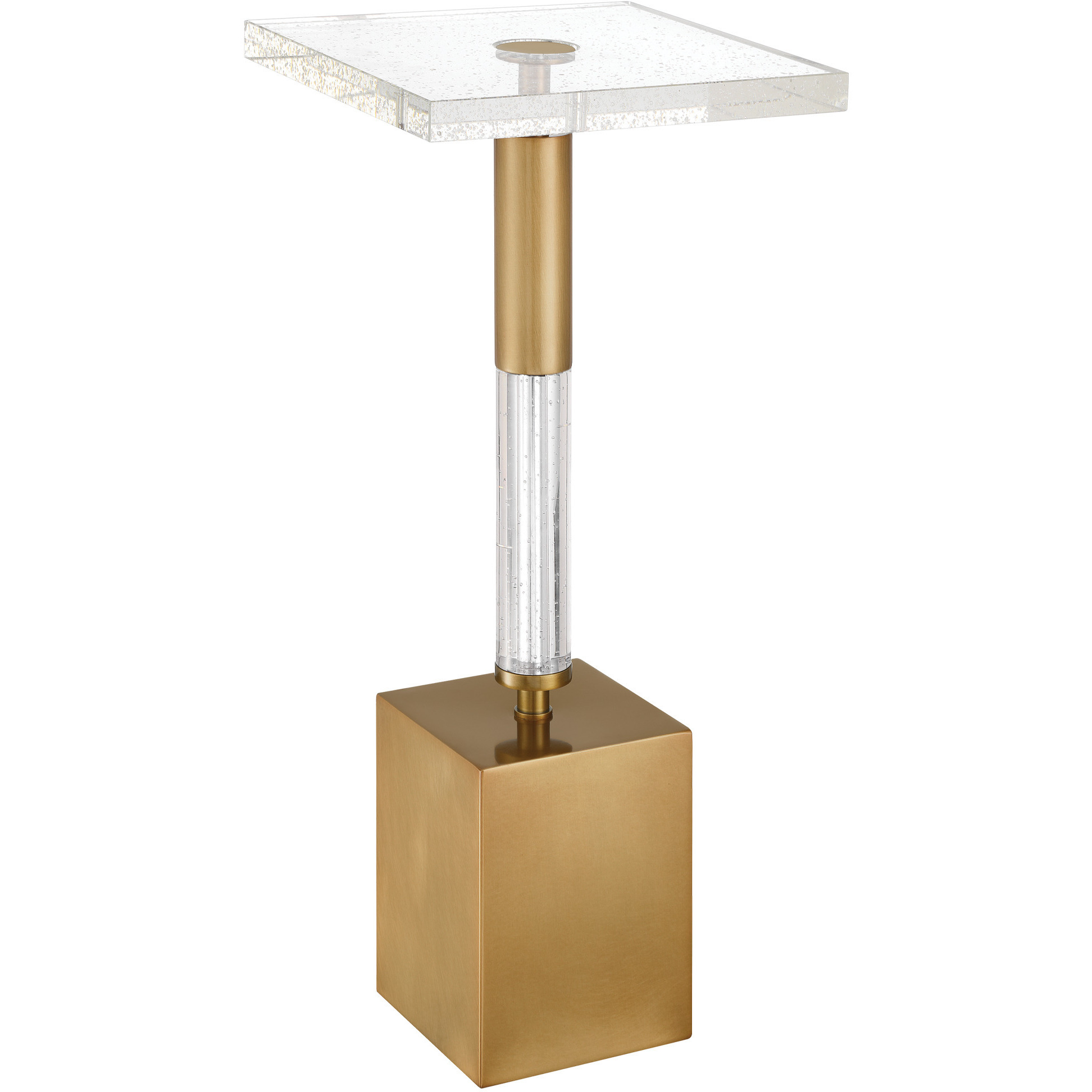 Desiree 25 X 11 inch Clear and Antique Brass Drinks Table