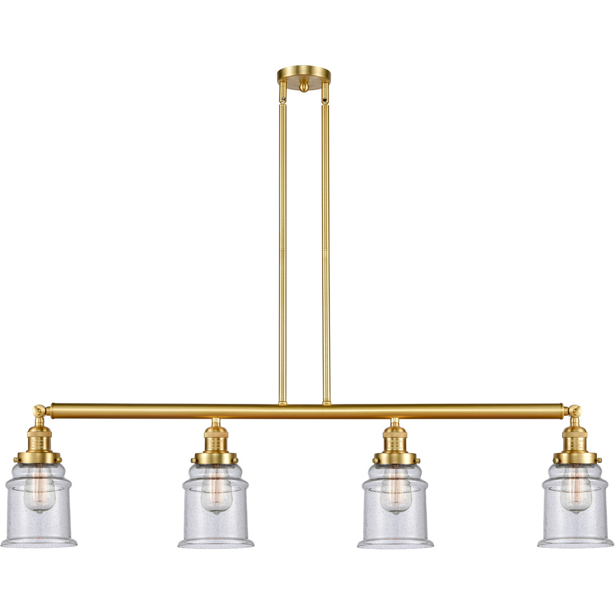 Franklin Restoration Small Canton LED 50.63 inch Antique Brass Island Light Ceiling Light in Seedy Glass, Franklin Restoration