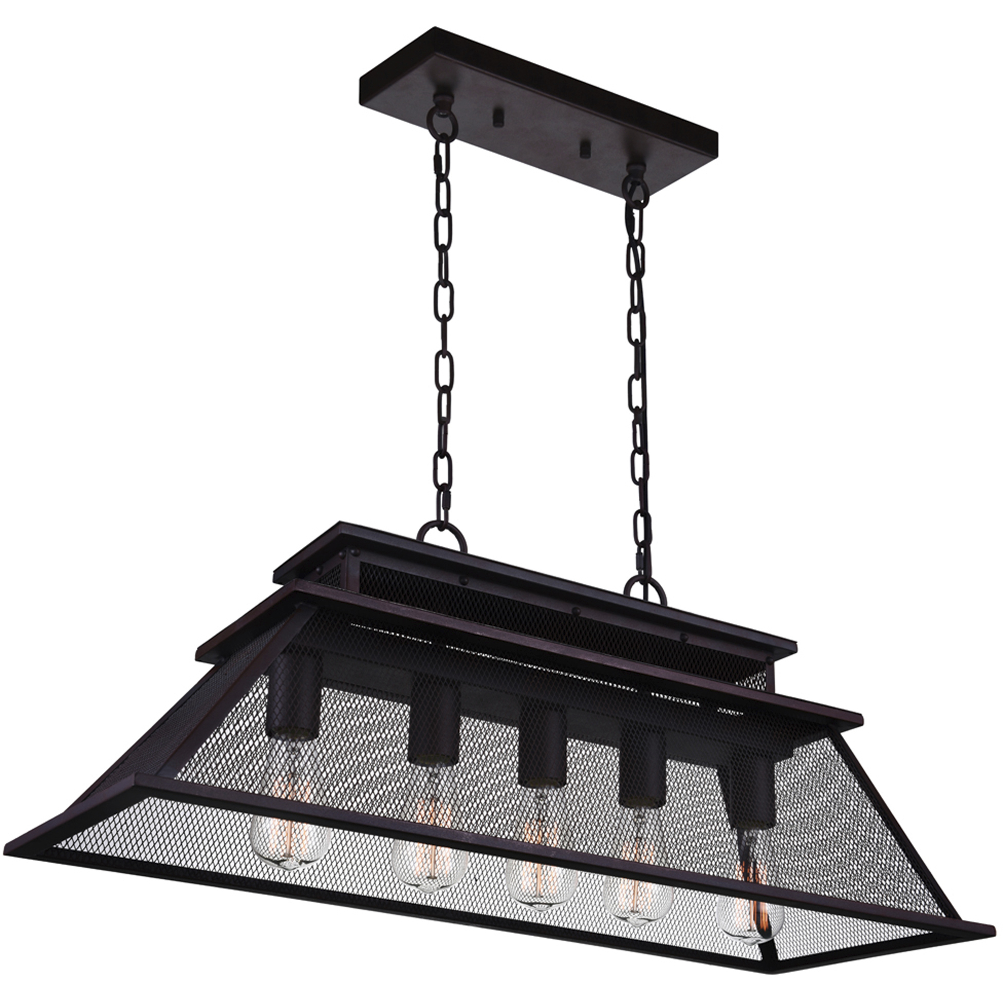 Savill 5 Light 32 inch Reddish Black Island/Pool Table Light Ceiling Light