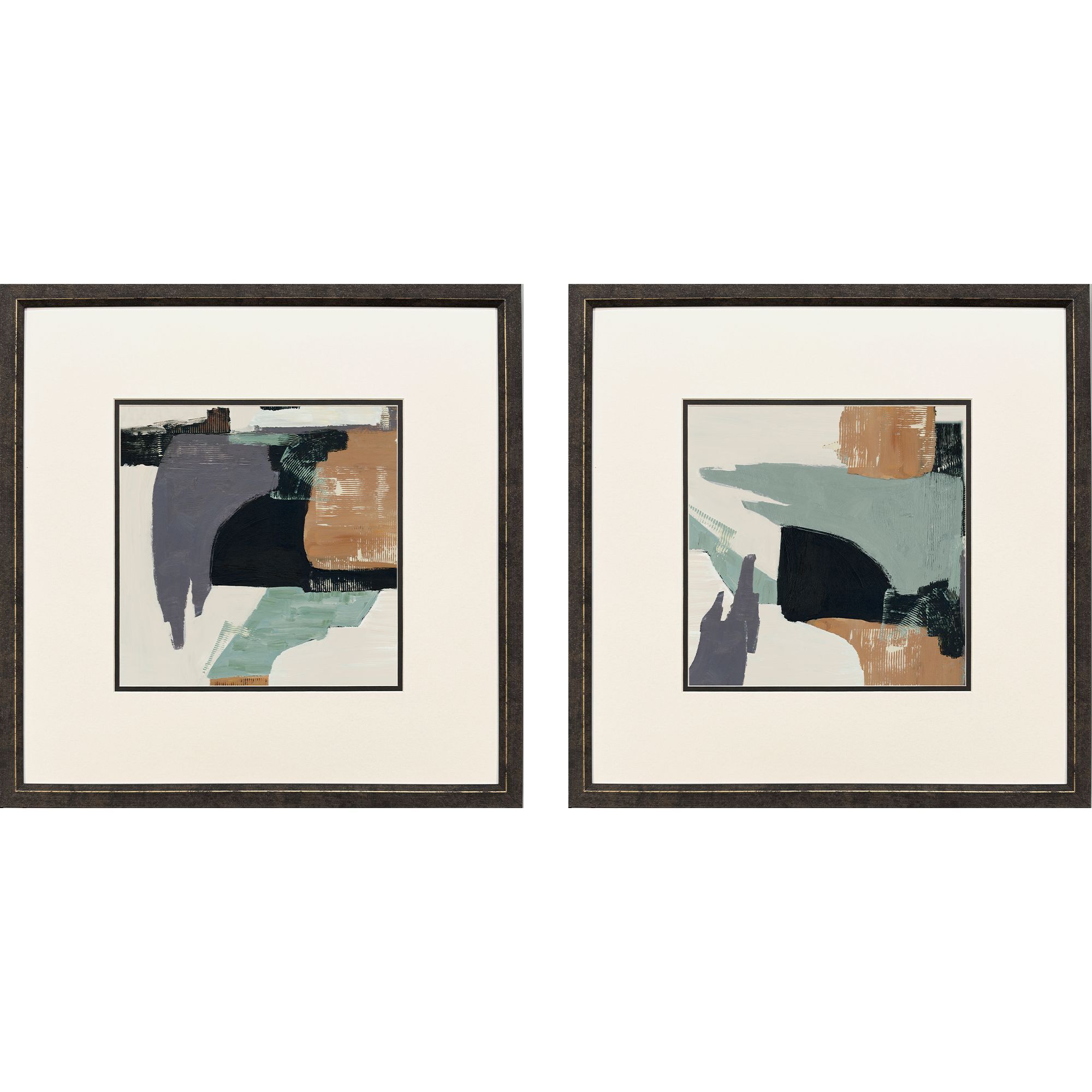 Propac Gray and Brown and Black and Turquoise Framed Art, Propac