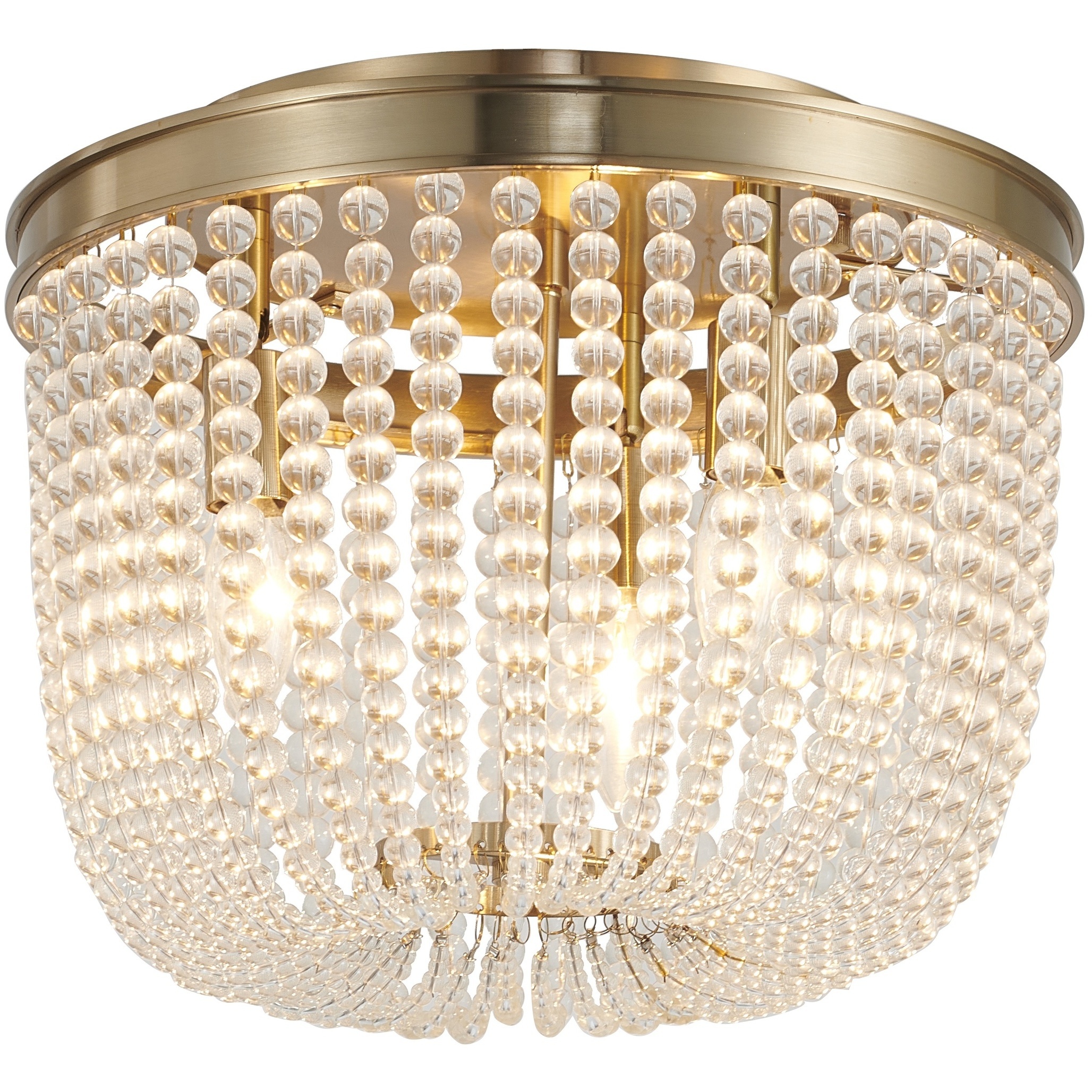 LA Series 3 Light 14 inch Chrome Semi Flush Mount Ceiling Light