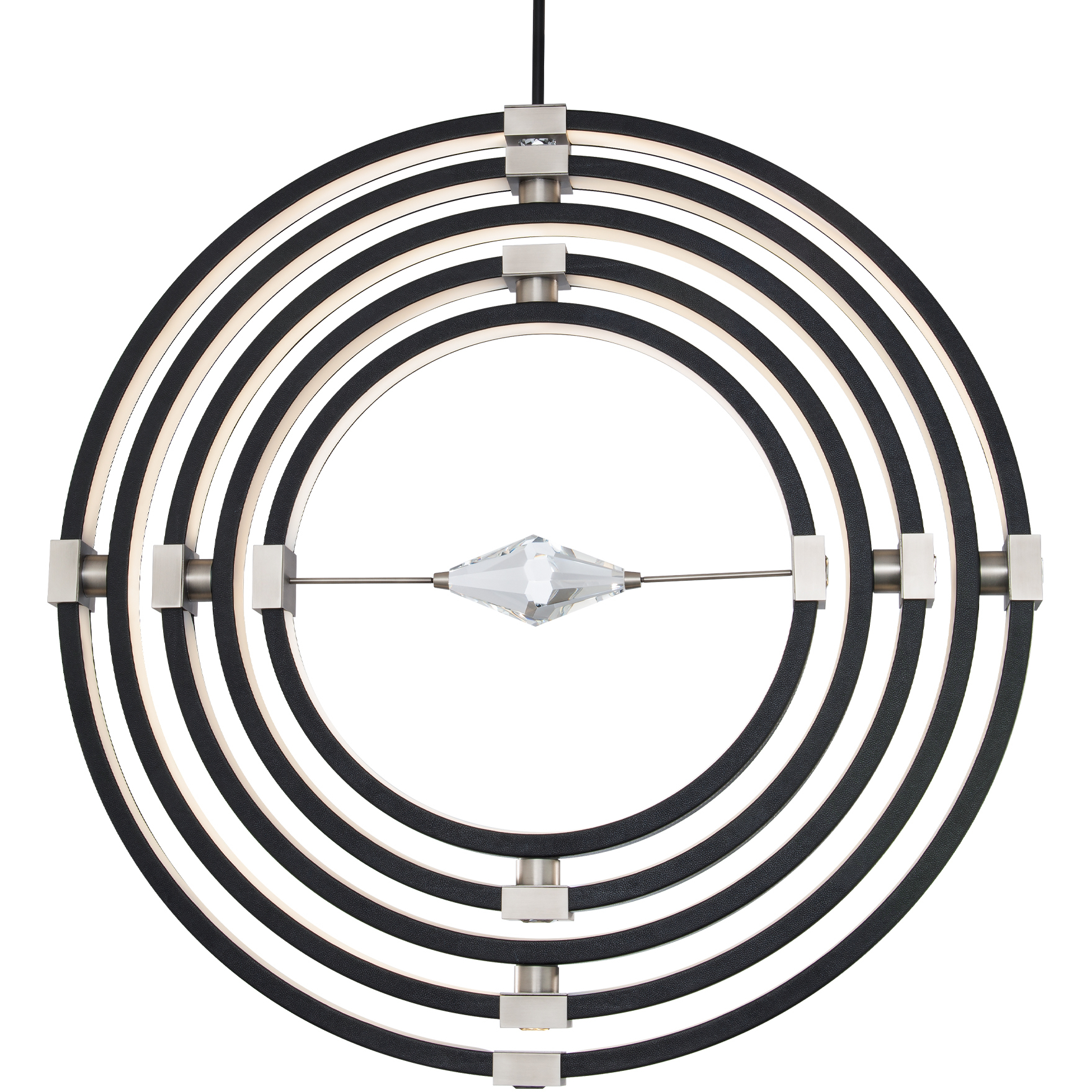 Beyond Atomic LED 36.44 inch Black-Brushed Nickel Chandelier Ceiling Light, Beyond