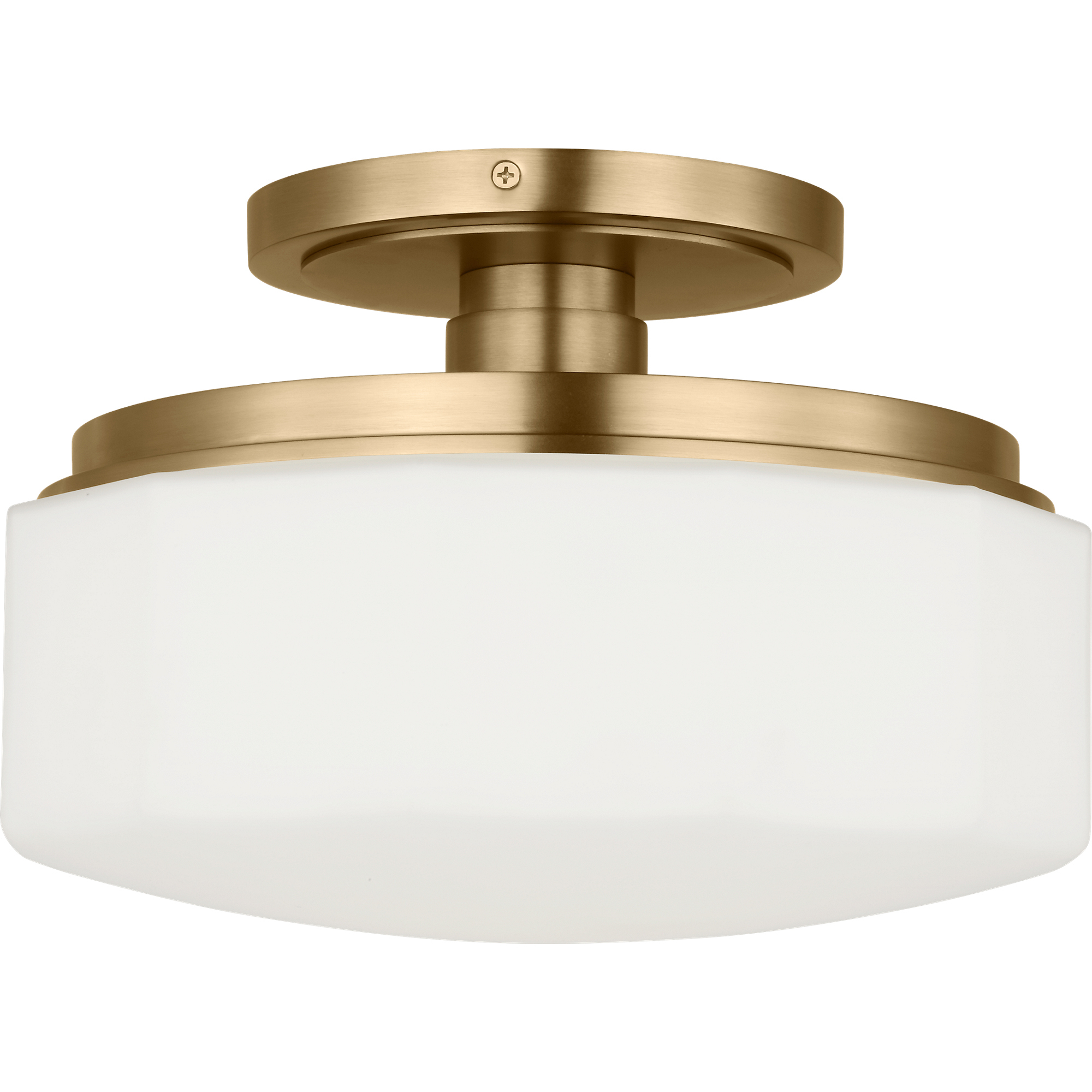 C&M by Chapman & Myers Fairfax 1 Light 11 inch Estate Brass Flush Mount Ceiling Light in LED
