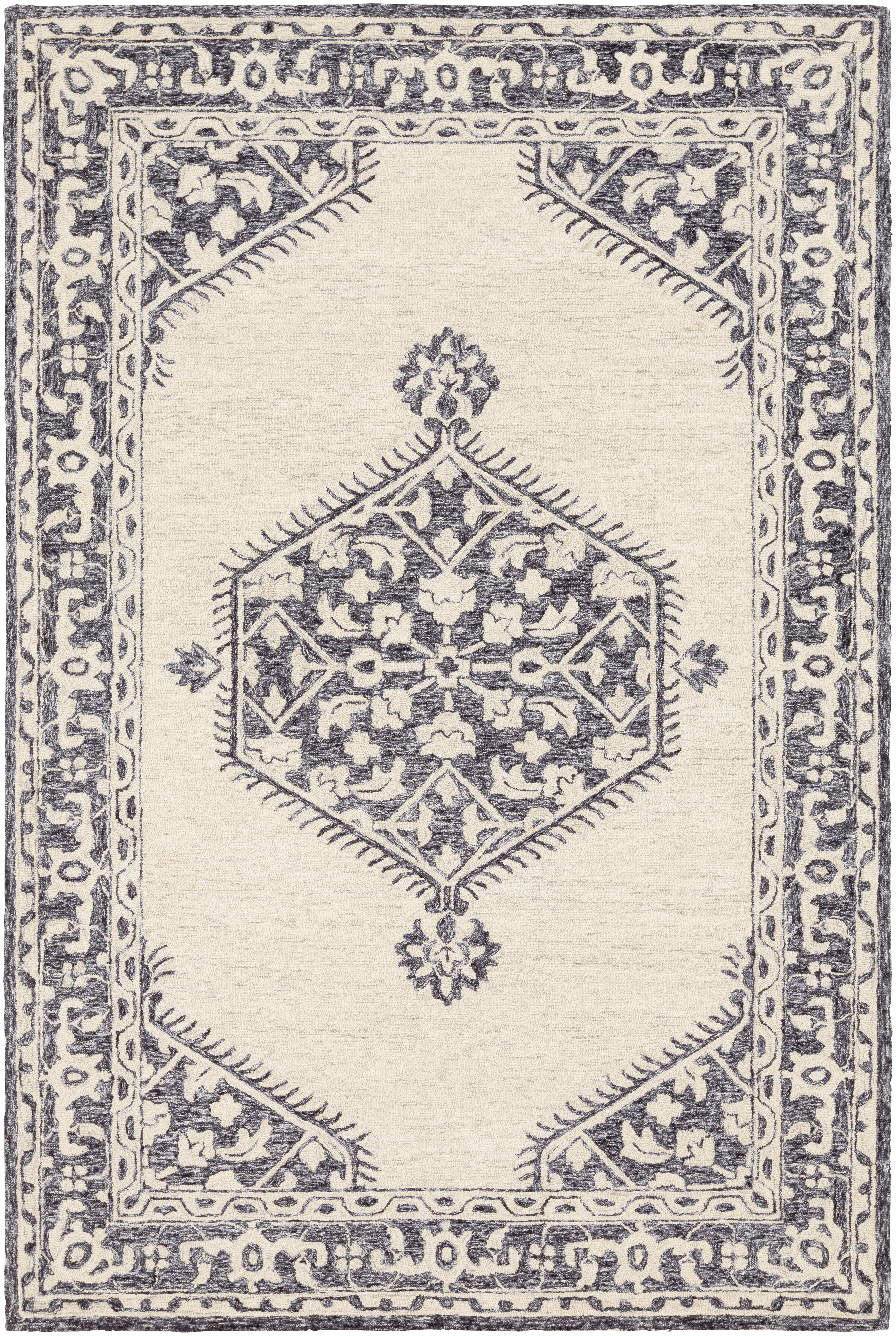 Granada 36 X 24 inch Black Rug in 2 x 3, Rectangle