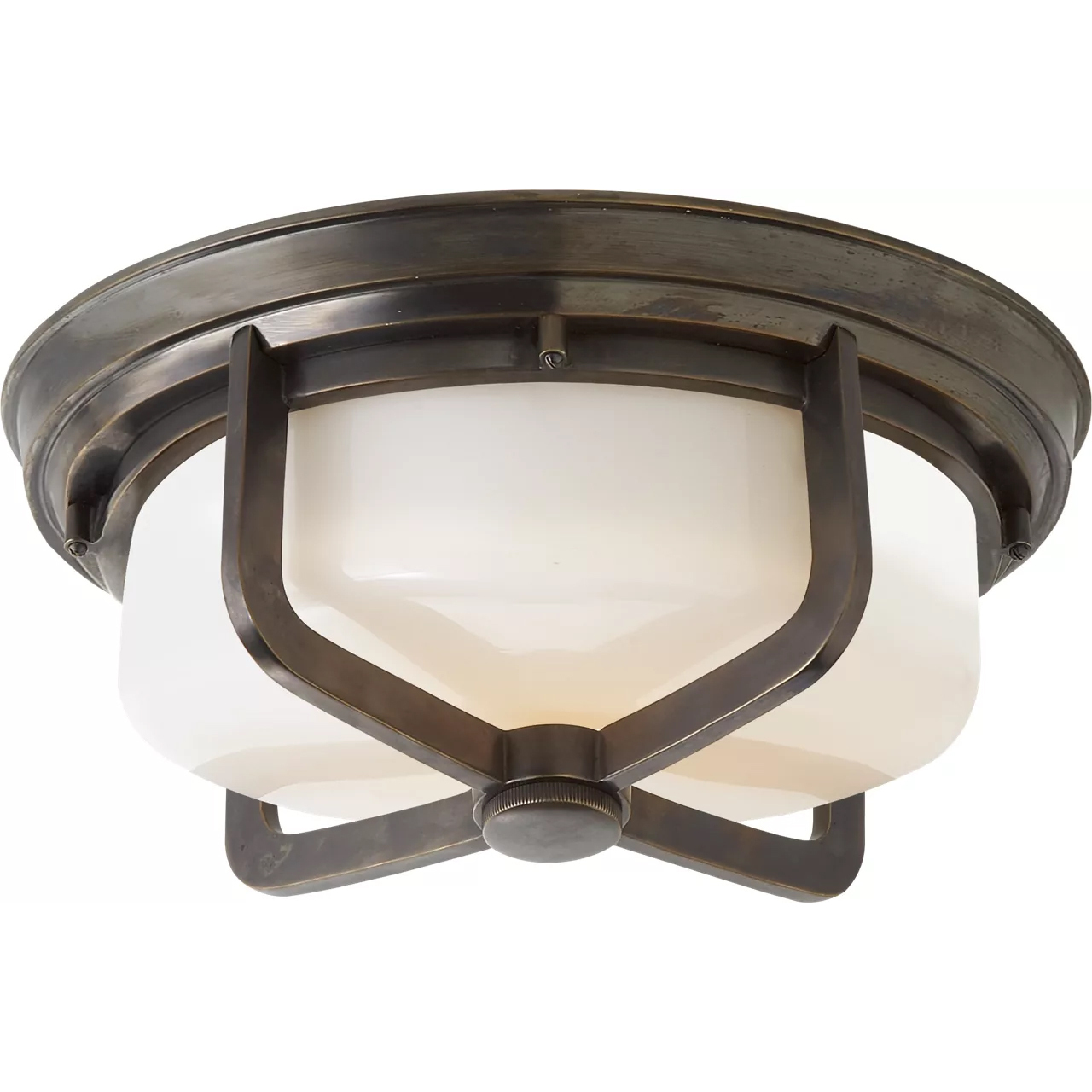 Thomas O'Brien Milton 2 Light 14.5 inch Bronze Flush Mount Ceiling Light, Large