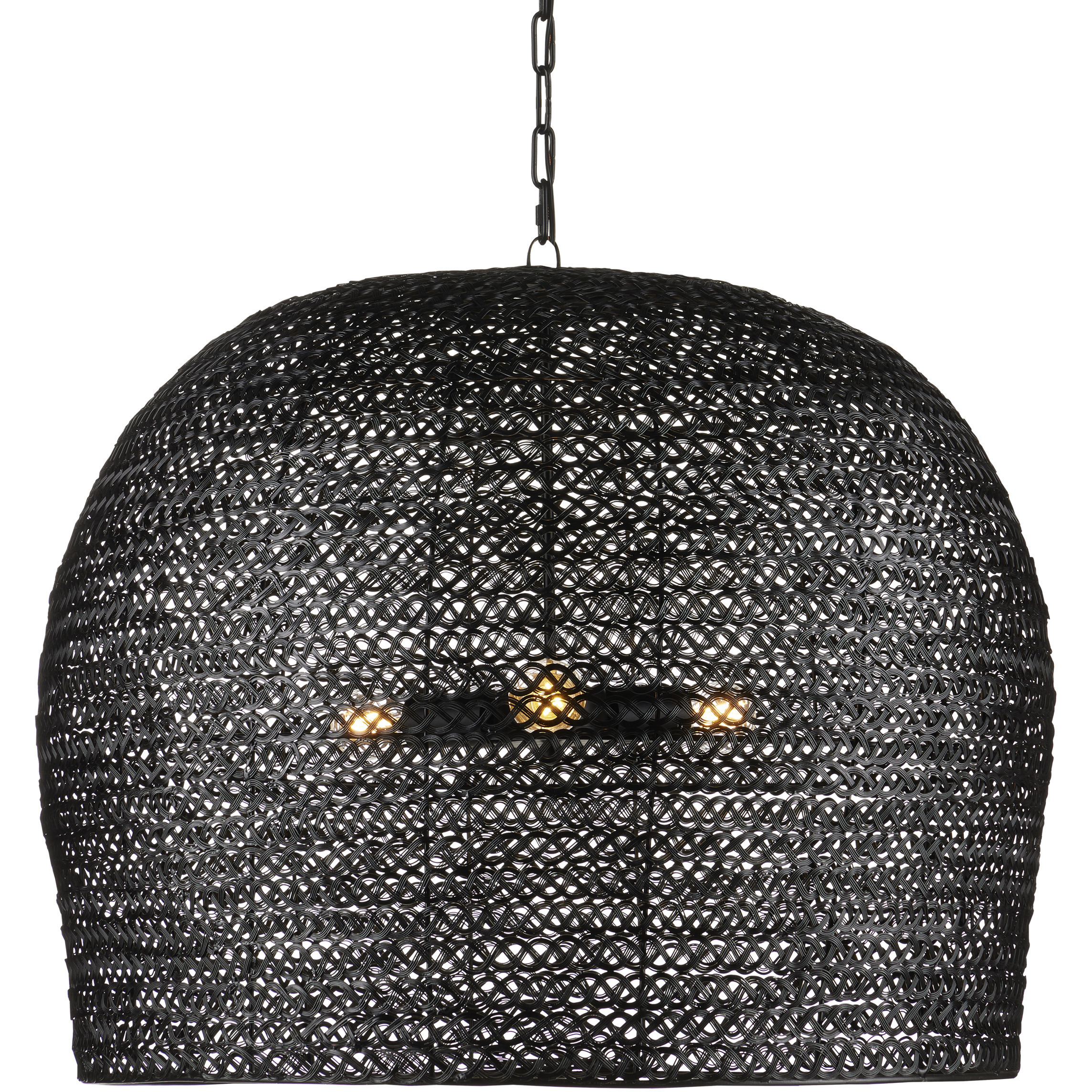 Piero 3 Light 31.5 inch Satin Black Pendant Ceiling Light, Large