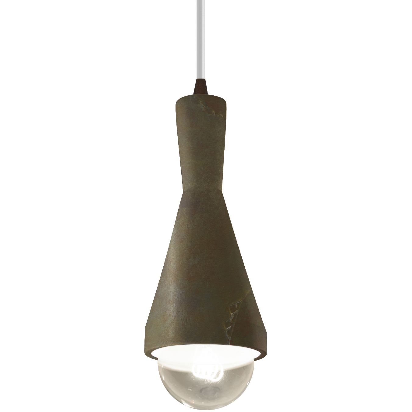 Radiance Collection - Erlen 1 Light 4.75 inch Tierra Red Slate and Dark Bronze Pendant Ceiling Light in Replaceable Bulb, White, Form+Finish+Function