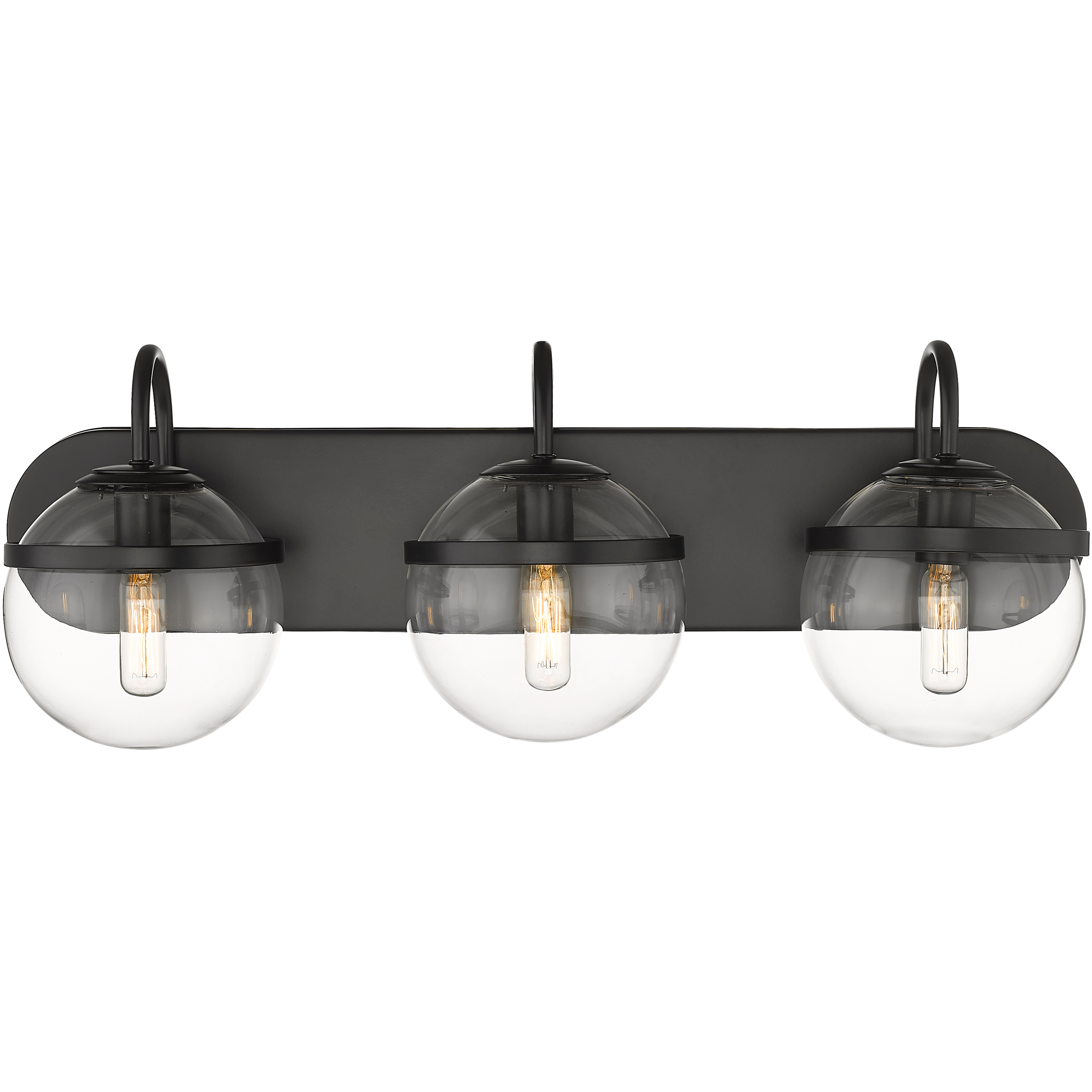 Auralume Sands LED 24 inch Matte Black and Clear Bath Vanity Light Wall Light
