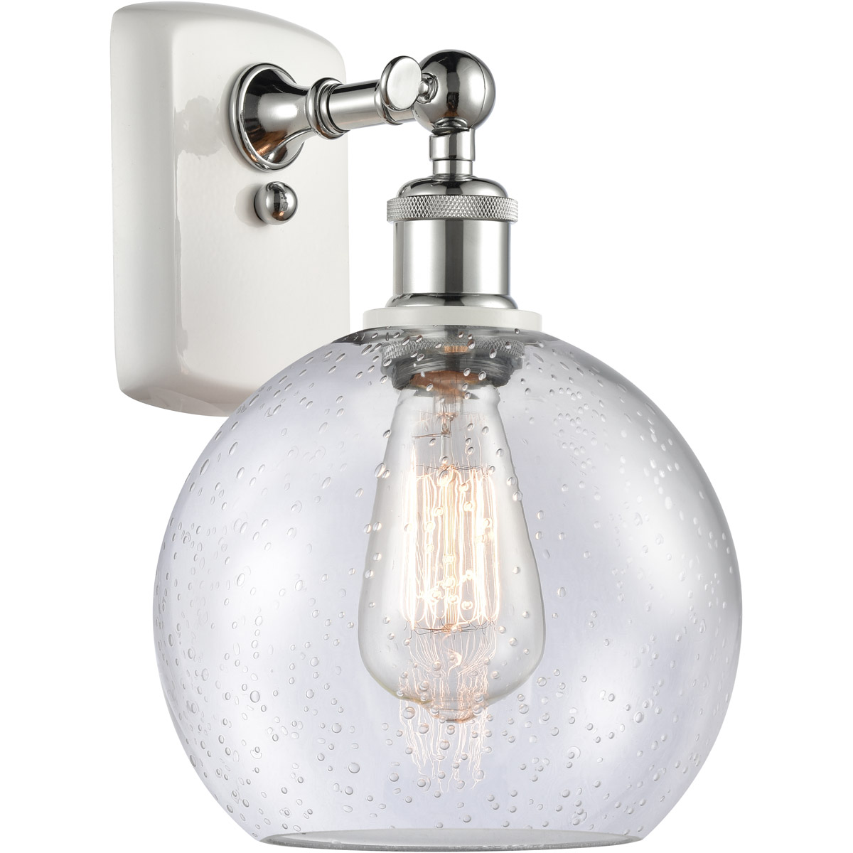 Ballston Athens 1 Light 8 inch White and Polished Chrome Sconce Wall Light