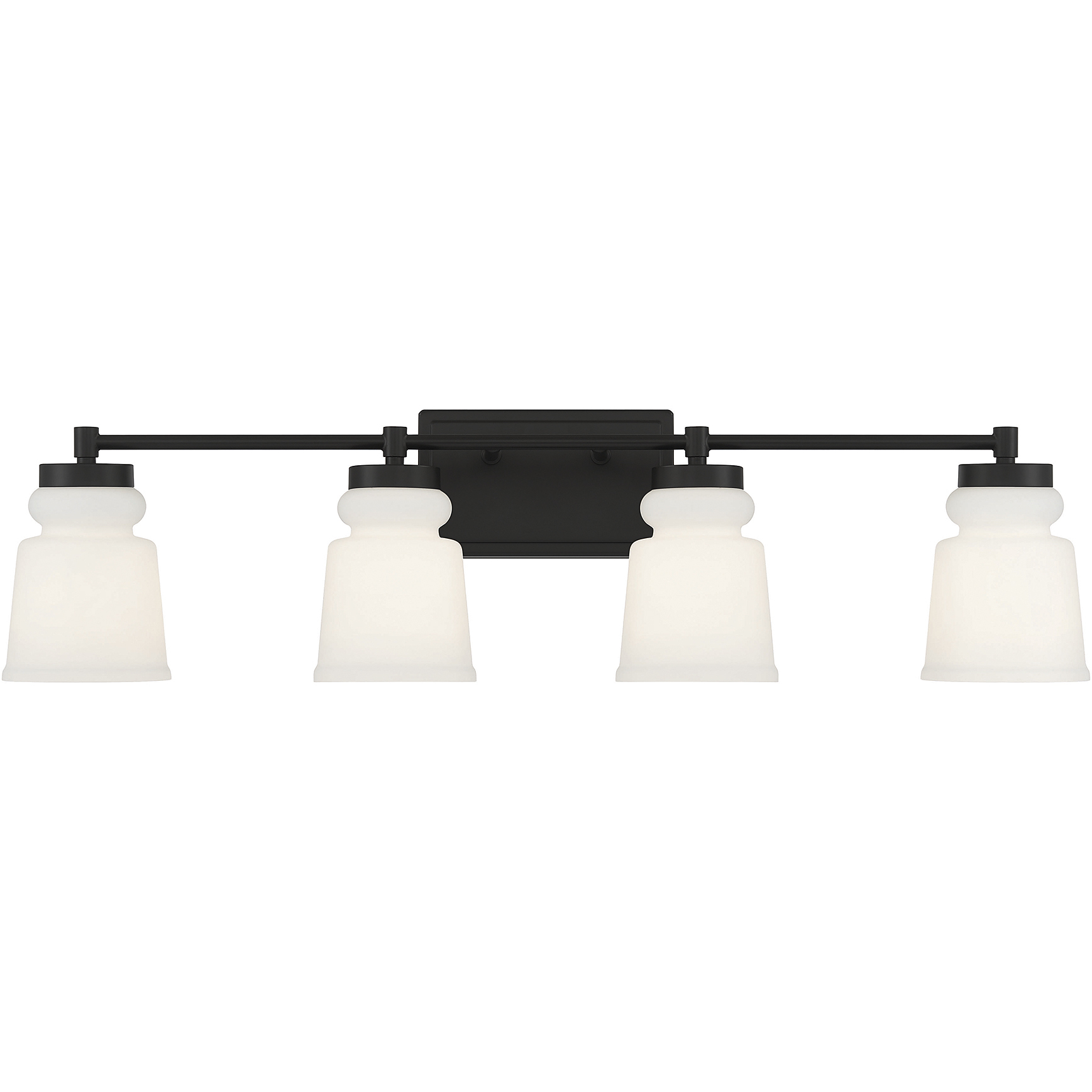 Contemporary 4 Light 32 inch Matte Black Bathroom Vanity Light Wall Light