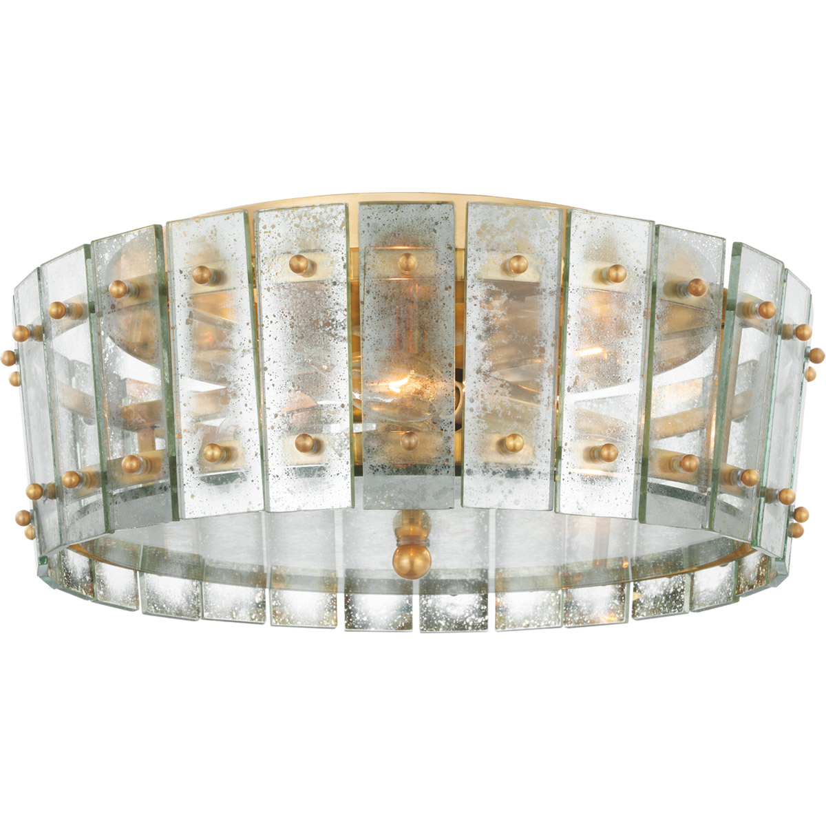 Carrier and Company Cadence 3 Light 15.5 inch Hand-Rubbed Antique Brass Flush Mount Ceiling Light, Medium