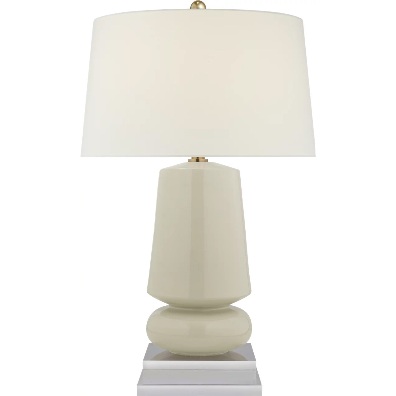Chapman & Myers Parisienne 28.75 inch 150 watt Coconut Porcelain Table Lamp Portable Light in Linen, Small