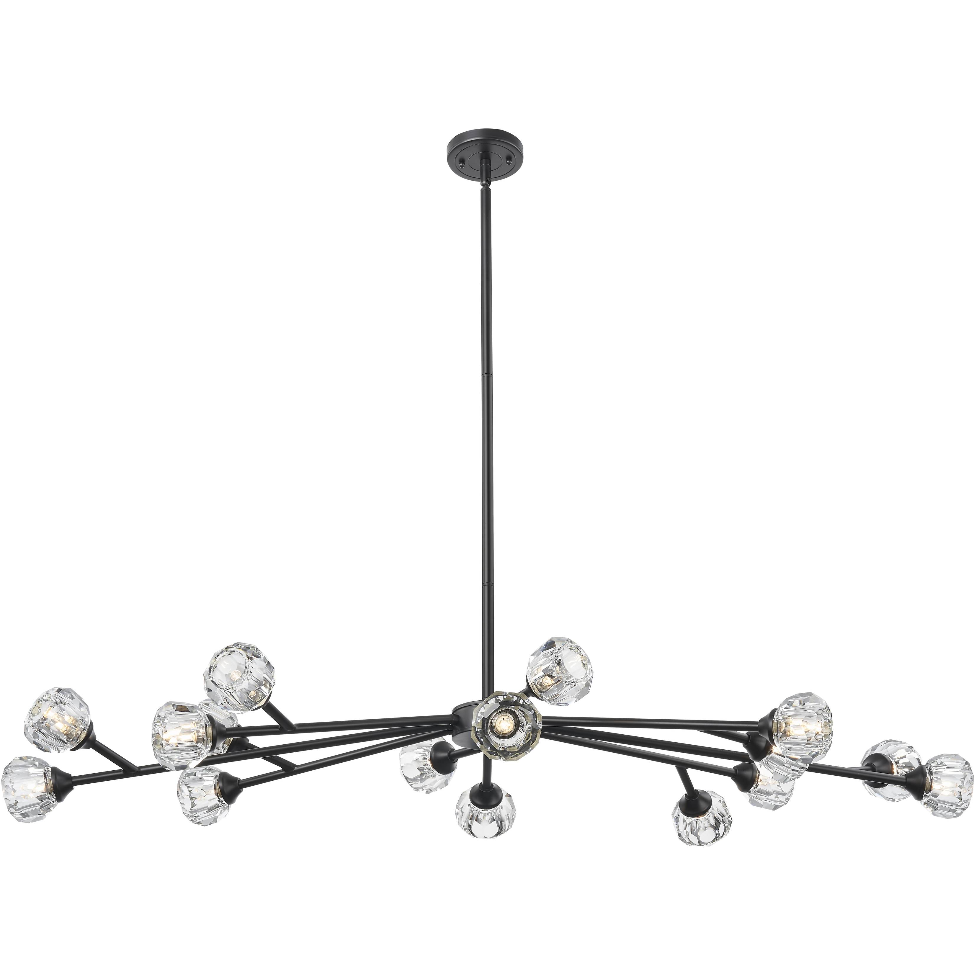 Aurora 16 Light 48 inch Matte Black Chandelier Ceiling Light