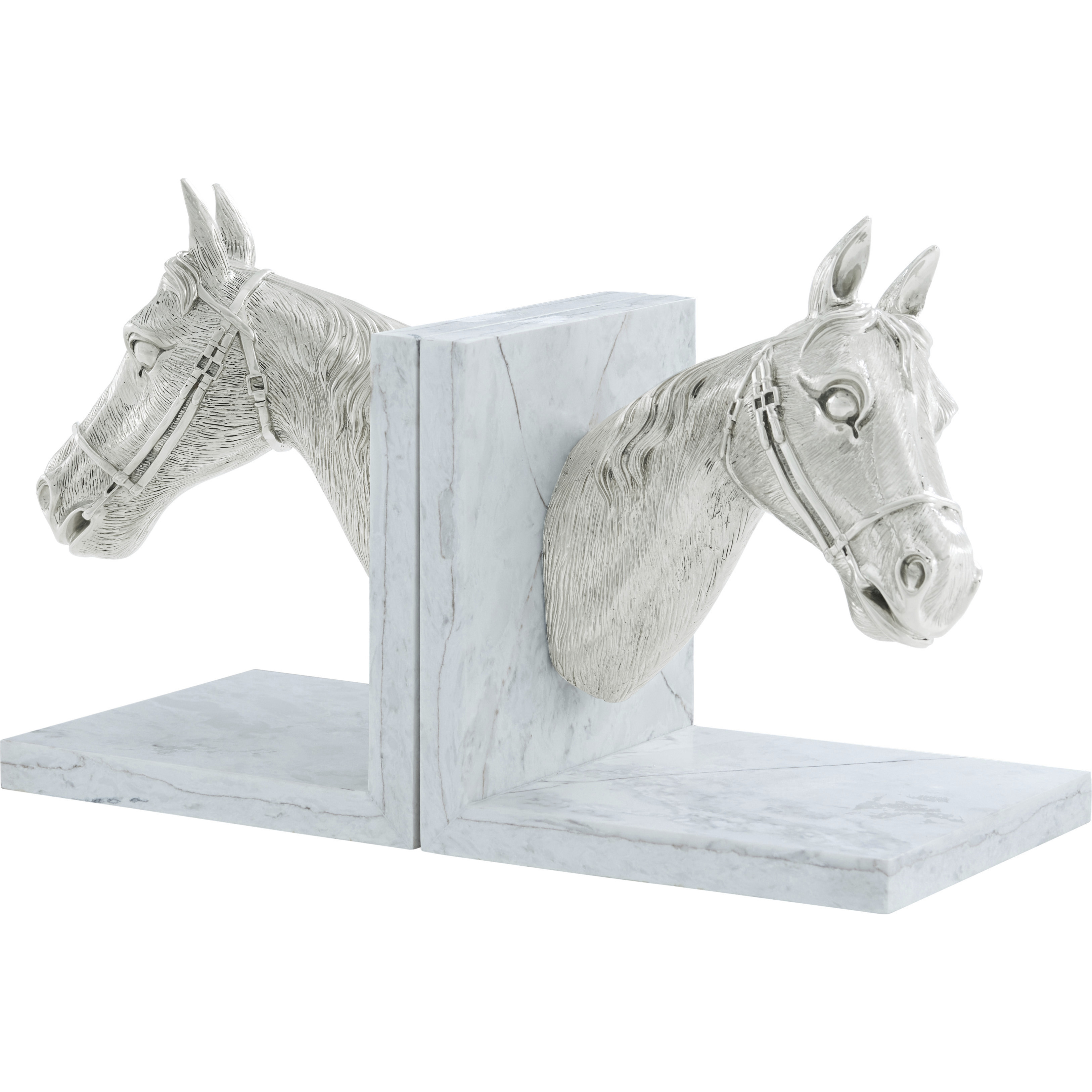 Red Ribbon 8 X 7 inch Nickel Plated Bookends, Spencer London