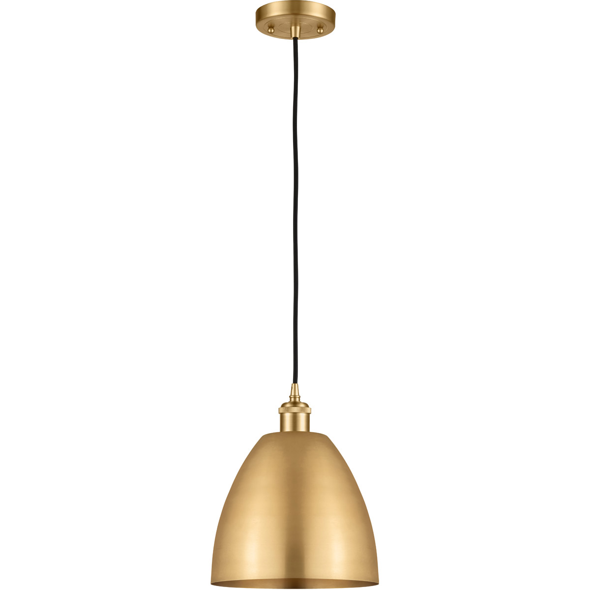 Ballston Plymouth Dome LED 9 inch White and Polished Chrome Mini Pendant Ceiling Light in Matte Red