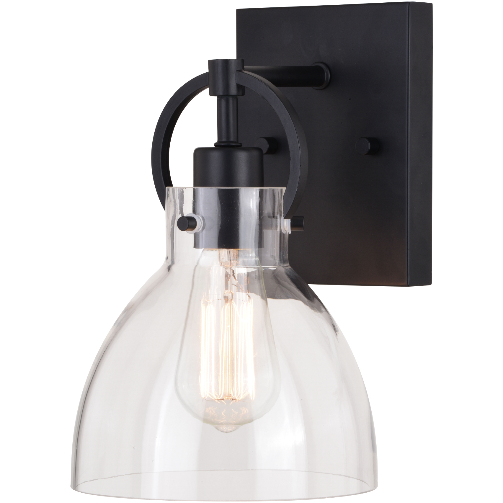 Ogden LED 7.75 inch Matte Black Bathroom Light Wall Light in 1