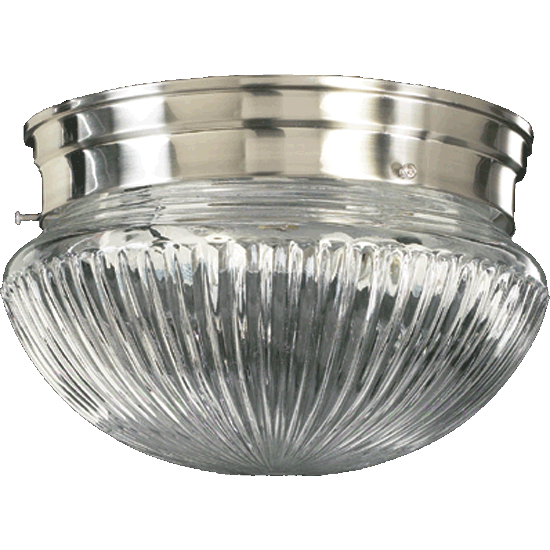 Ribbed Mushroom 1 Light 7.5 inch Satin Nickel Flush Mount Ceiling Light