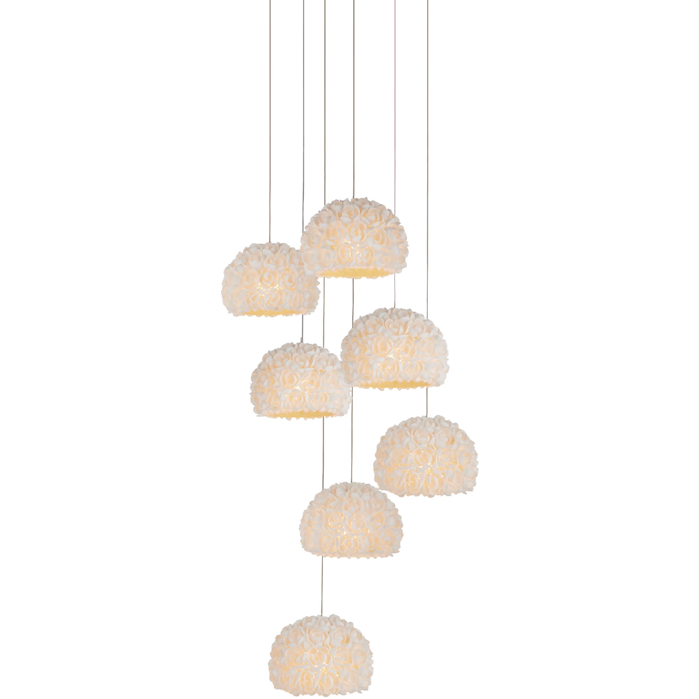 Virtu 7 Light 13 inch Silver Multi-Drop Pendant Ceiling Light