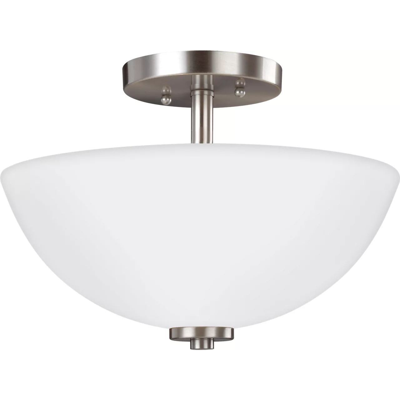 Oslo 2 Light 13.5 inch Brushed Nickel Convertible Pendant Semi-Flush Ceiling Light