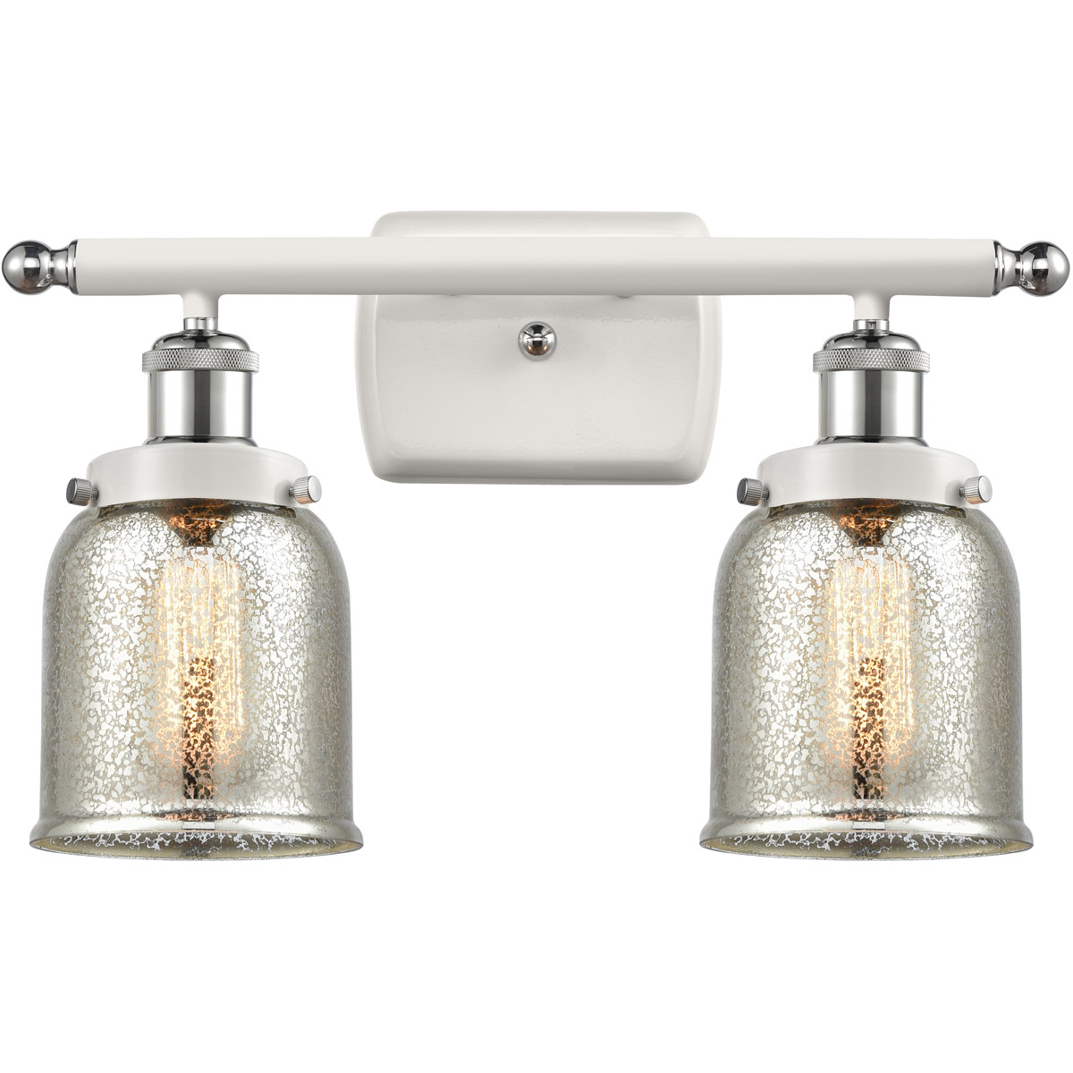 Ballston Bell LED 16 inch White and Polished Chrome Bath Vanity Light Wall Light in Silver Plated Mercury Glass