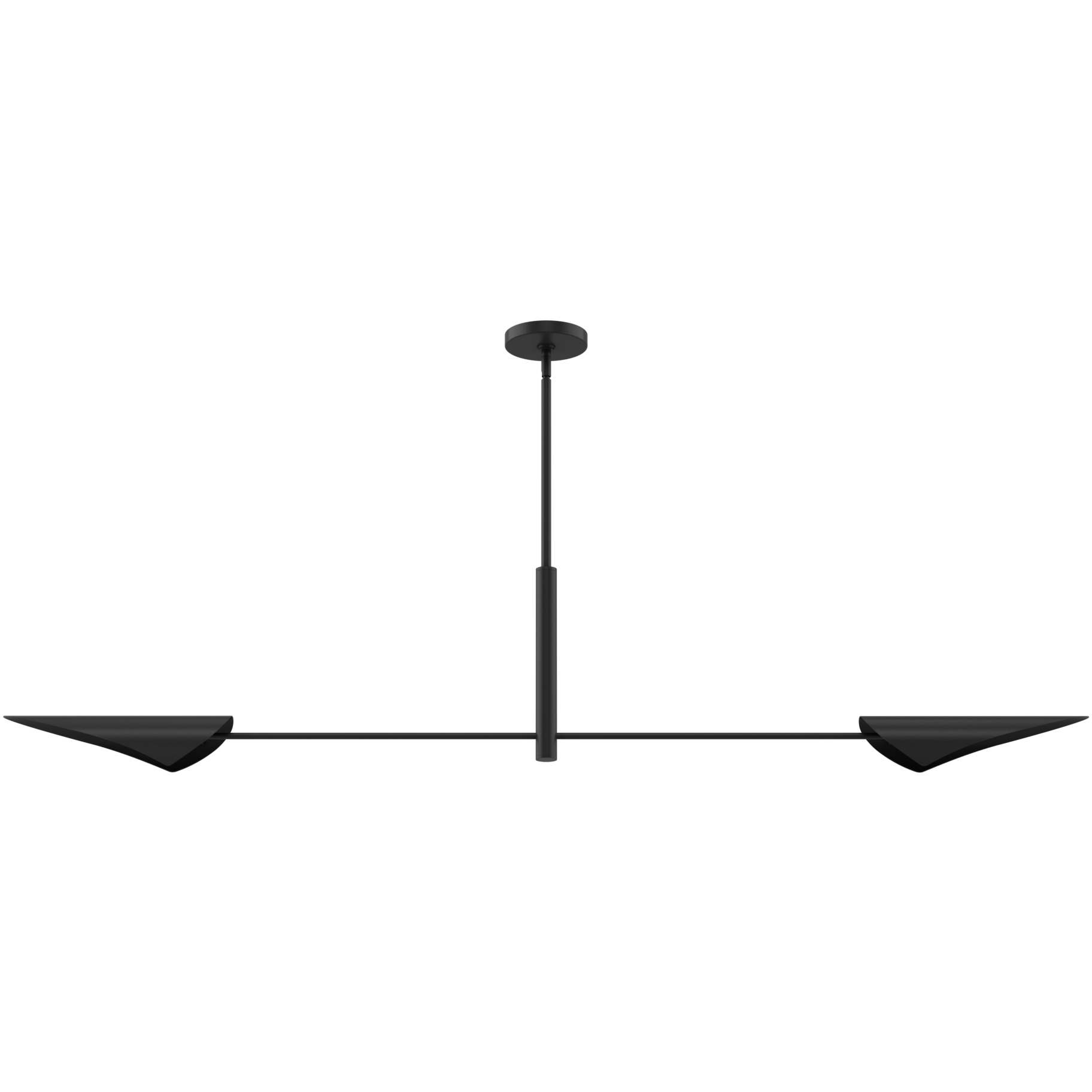 Merian 2 Light 65.5 inch Matte Black Linear Chandelier Ceiling Light, Extra Large