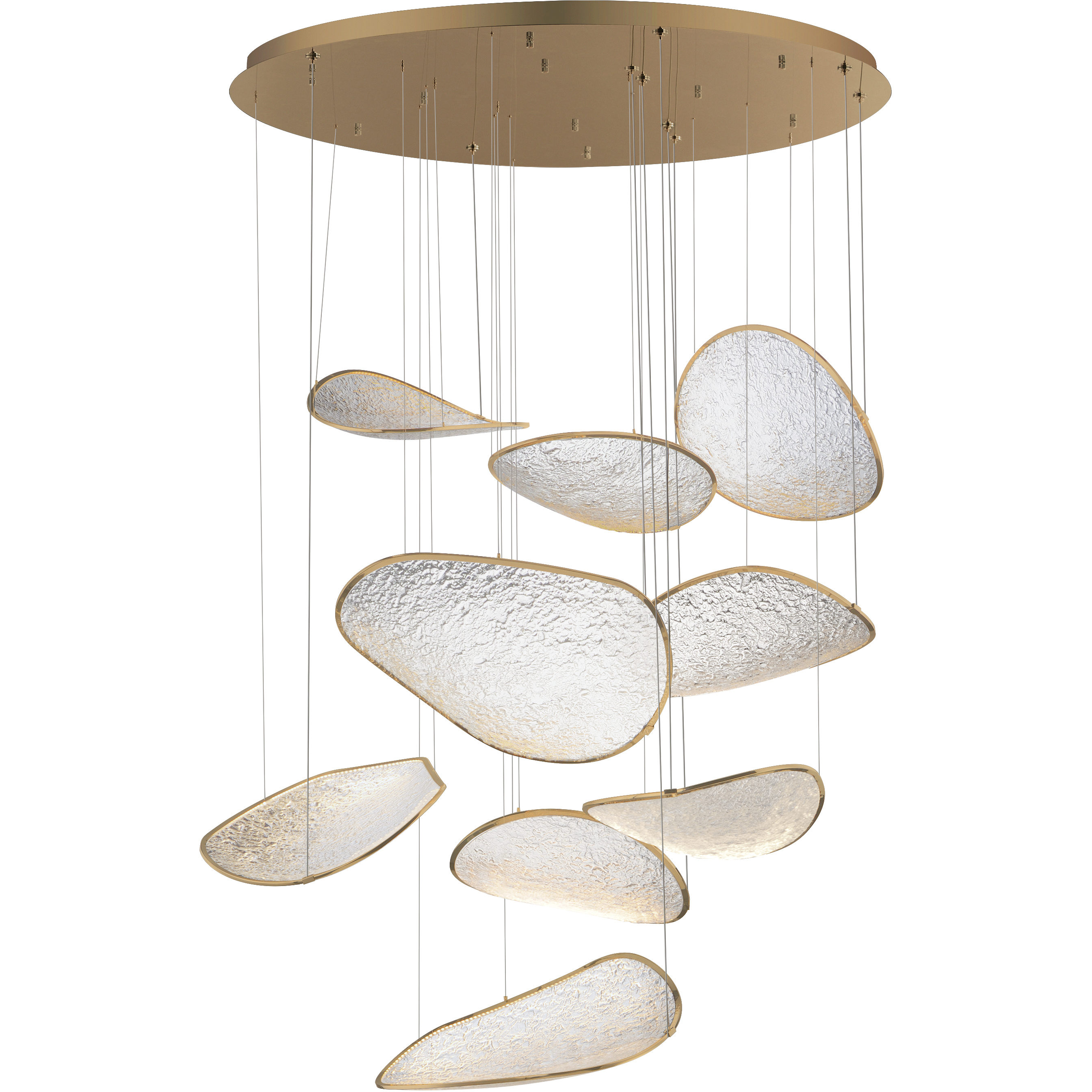 Moonscapes LED 47 inch Brushed Champagne Multi-Light Pendant Ceiling Light