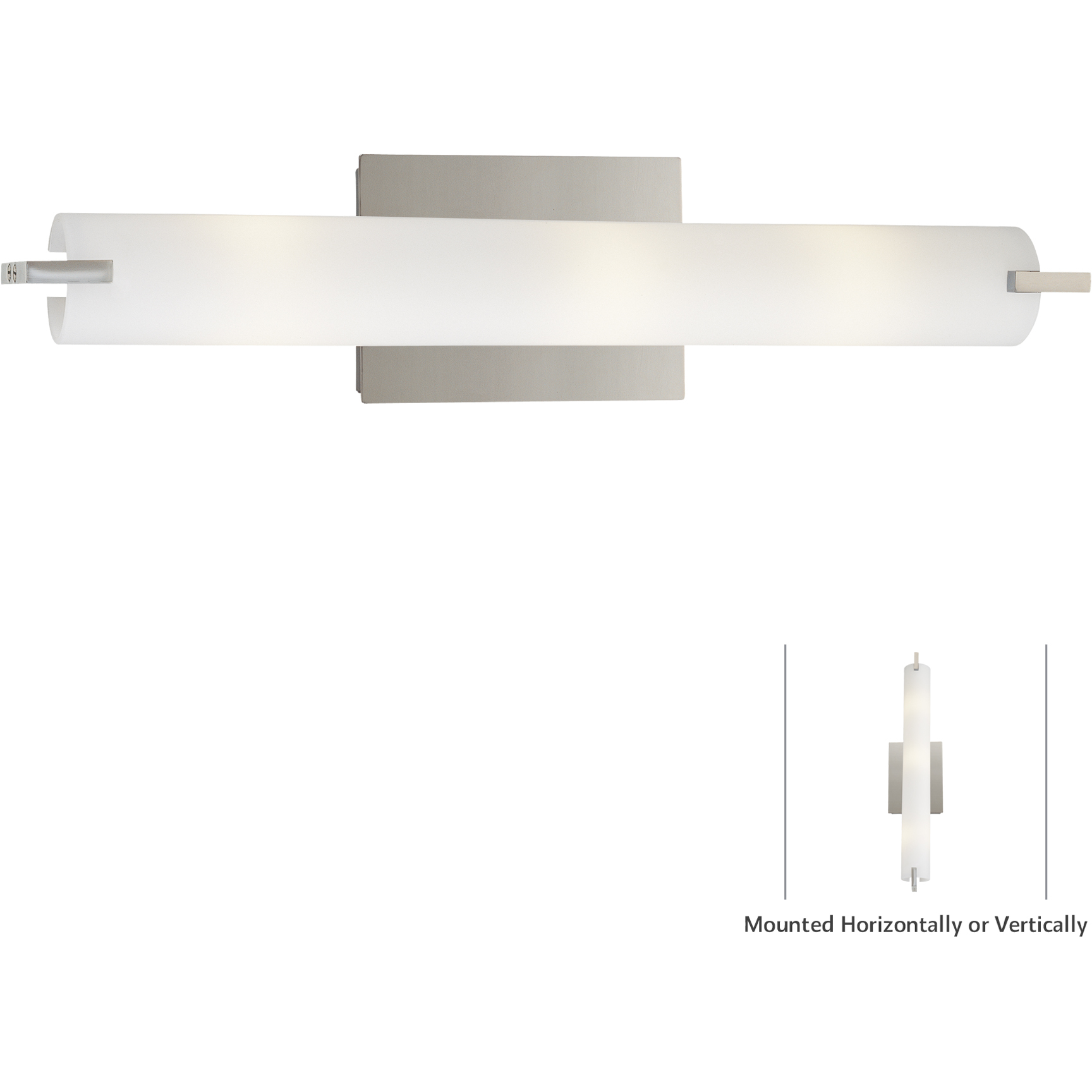 Tube 3 Light 20.5 inch Chrome Bath Light Wall Light in Incandescent