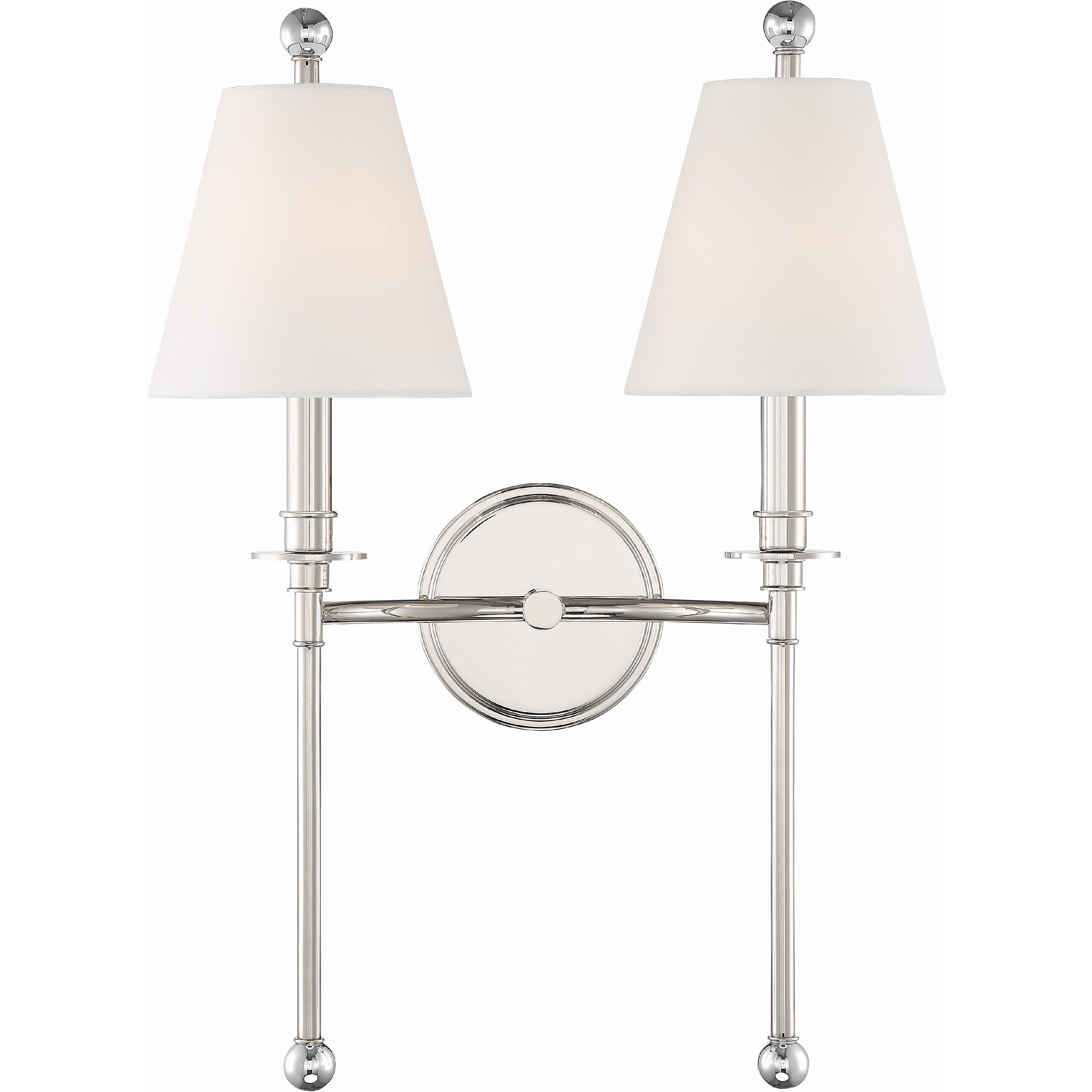 Riverdale Bath Wall Light in Polished Nickel
