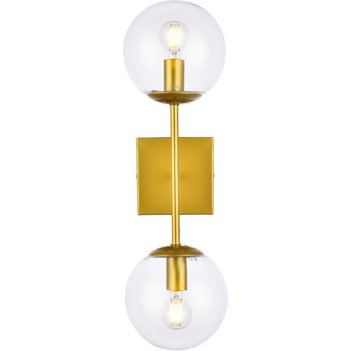 Neri 2 Light 6.7 inch Brass Bath Sconce Wall Light