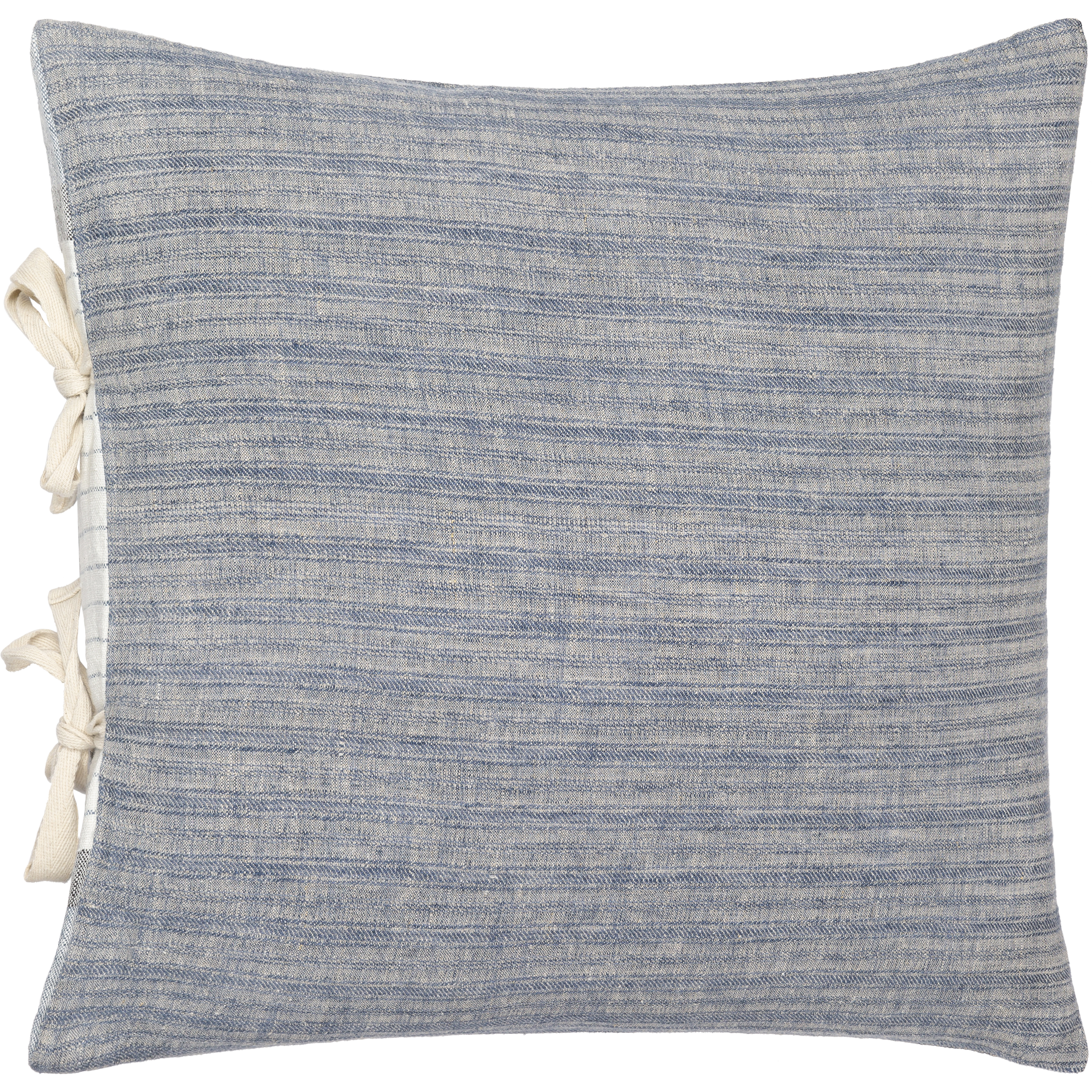 Linen Stripe Ties 18 inch Blue Pillow Kit in 18 x 18, Square