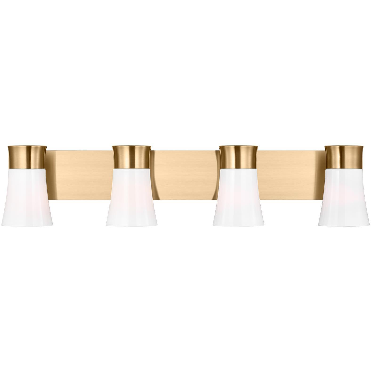 Drew & Jonathan Scott Roy 4 Light 32.25 inch Satin Brass Vanity Light Wall Light