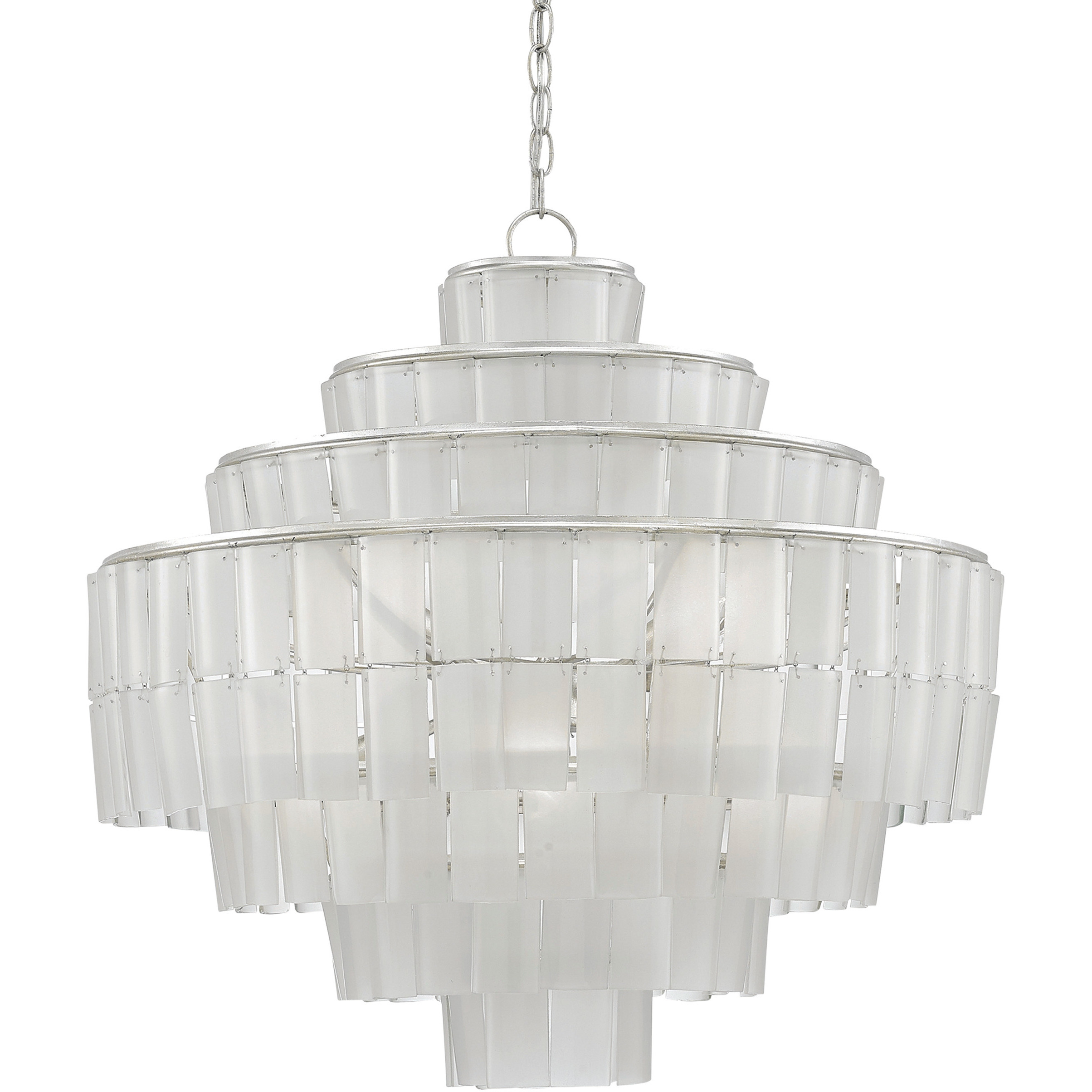 Sommelier 8 Light 27 inch Contemporary Silver Leaf Chandelier Ceiling Light