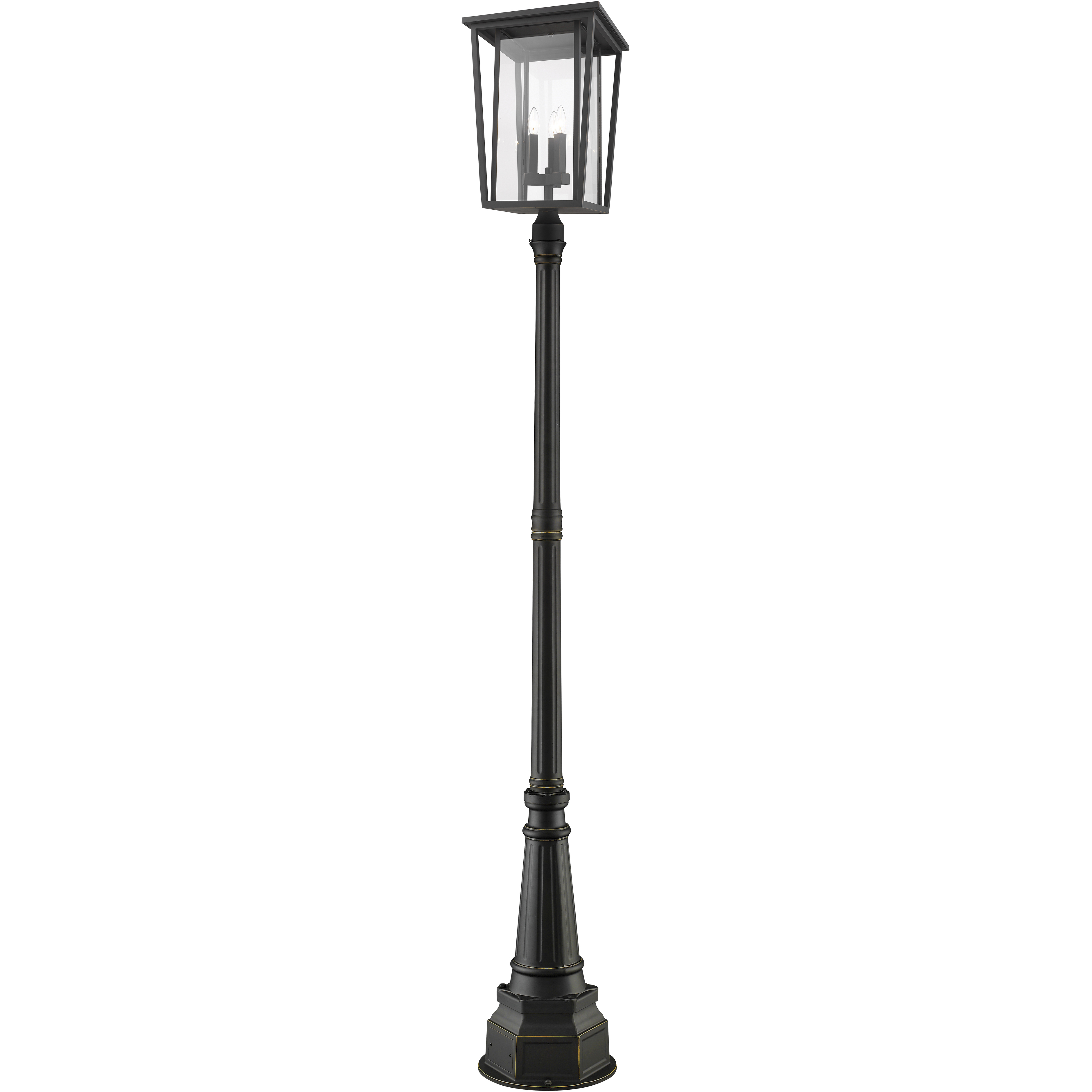 Seoul 3 Light 105.5 inch Oil Rubbed Bronze Outdoor Post Mounted Fixture