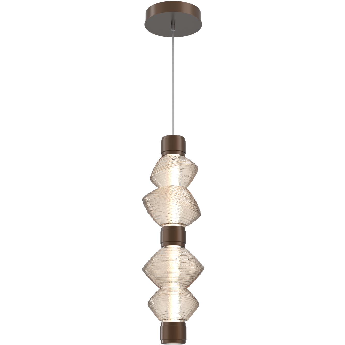 Mesa LED 28 inch Burnished Bronze Pendant Ceiling Light in Amber, Mandrel