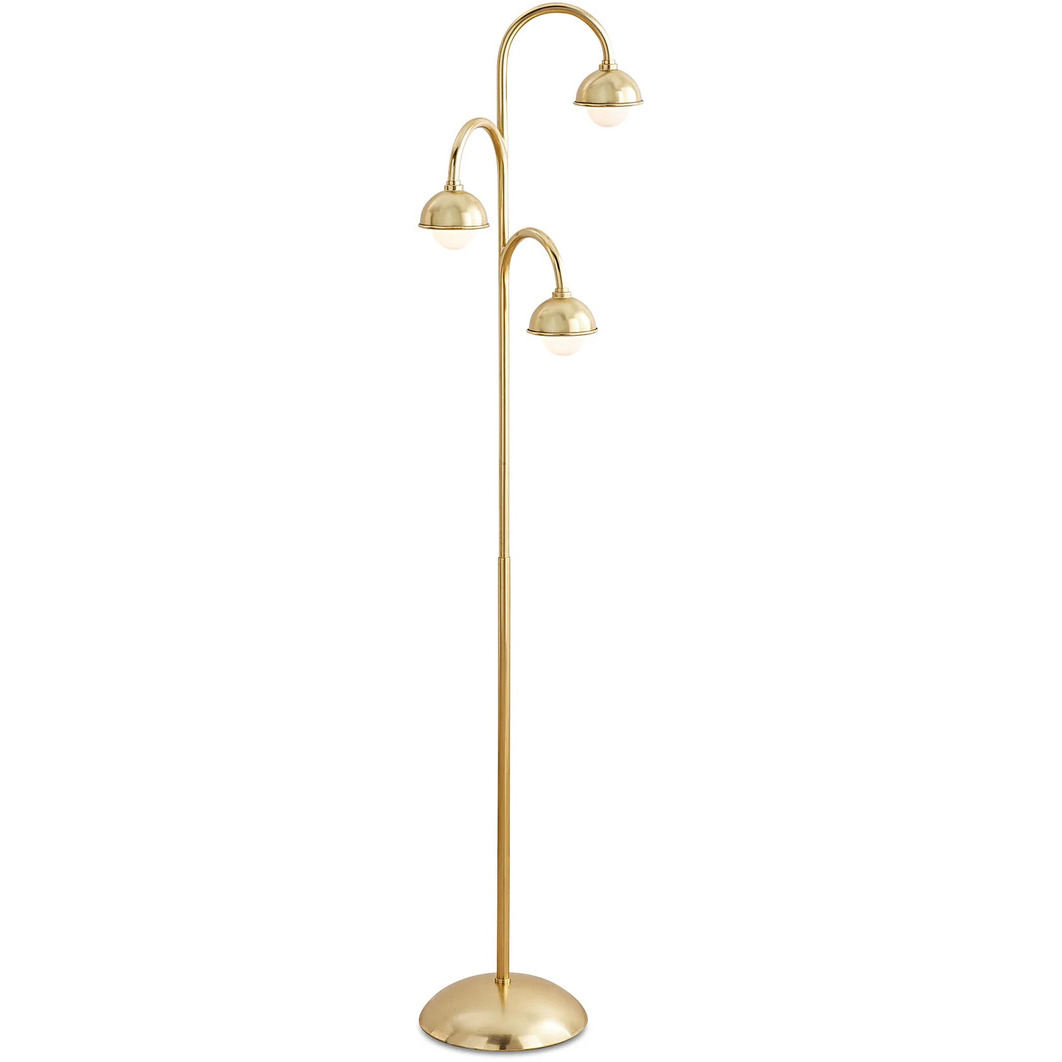 Curved brass floor lamp online