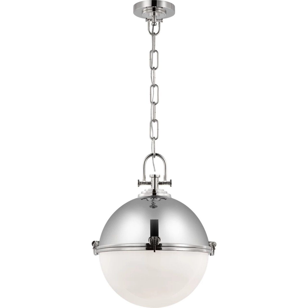Chapman & Myers Adrian LED 17 inch Polished Nickel Globe Pendant Ceiling Light, Large