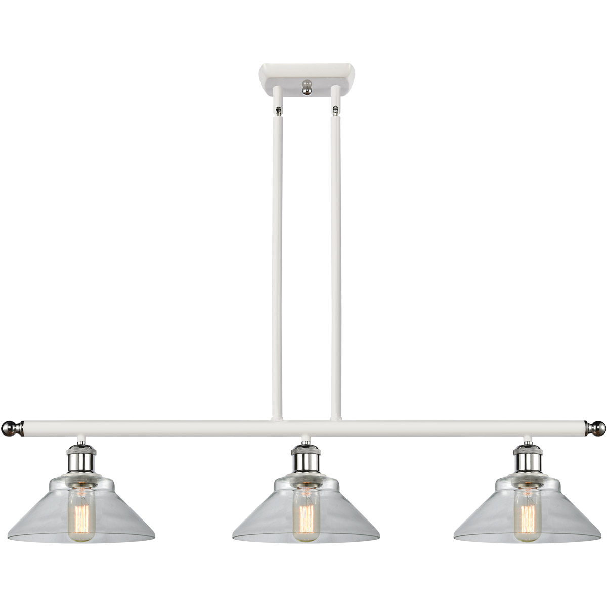Ballston Orwell LED 36 inch White and Polished Chrome Island Light Ceiling Light in Clear Glass, Ballston