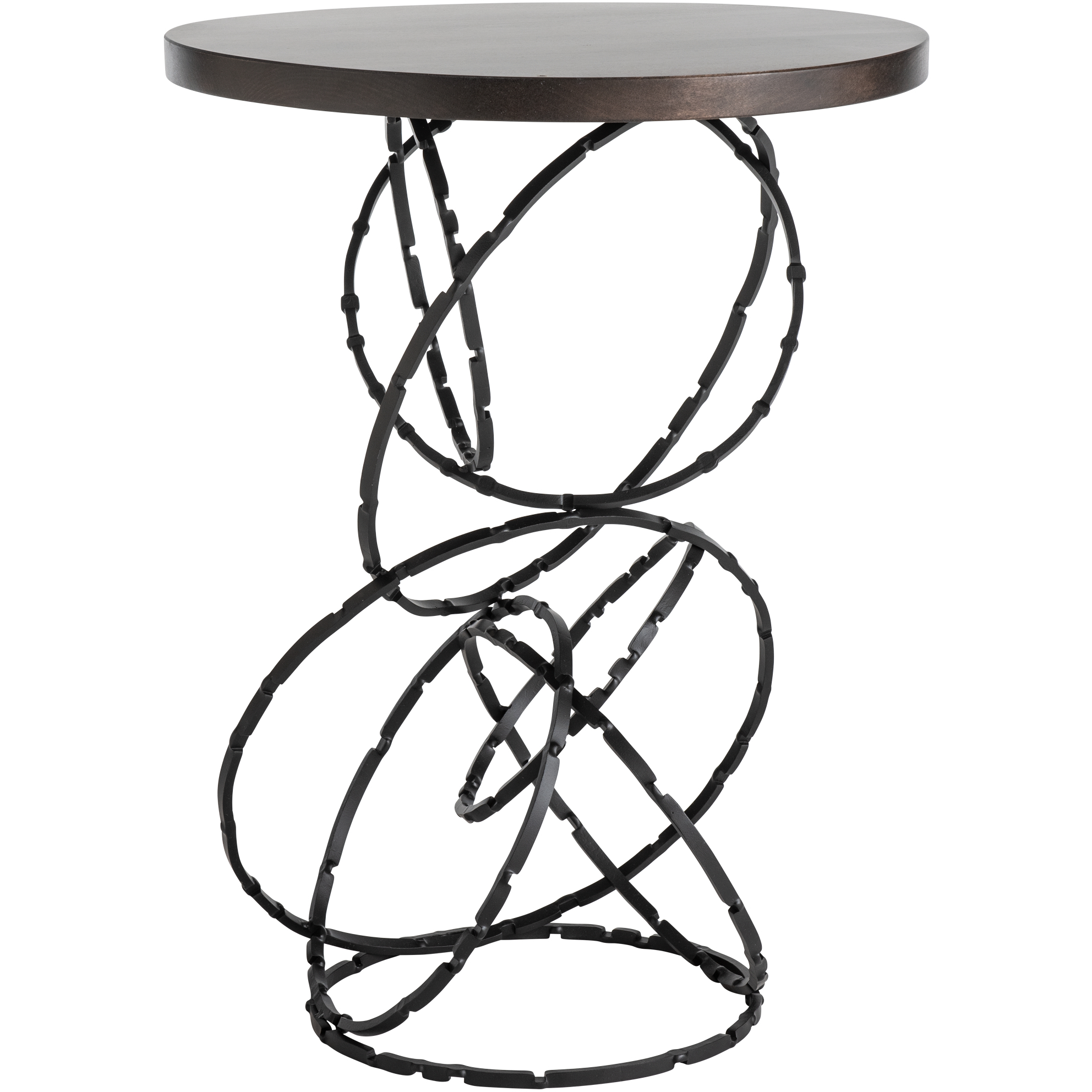 Olympus 18 inch Black Accent Table in Maple Espresso, Wood Top
