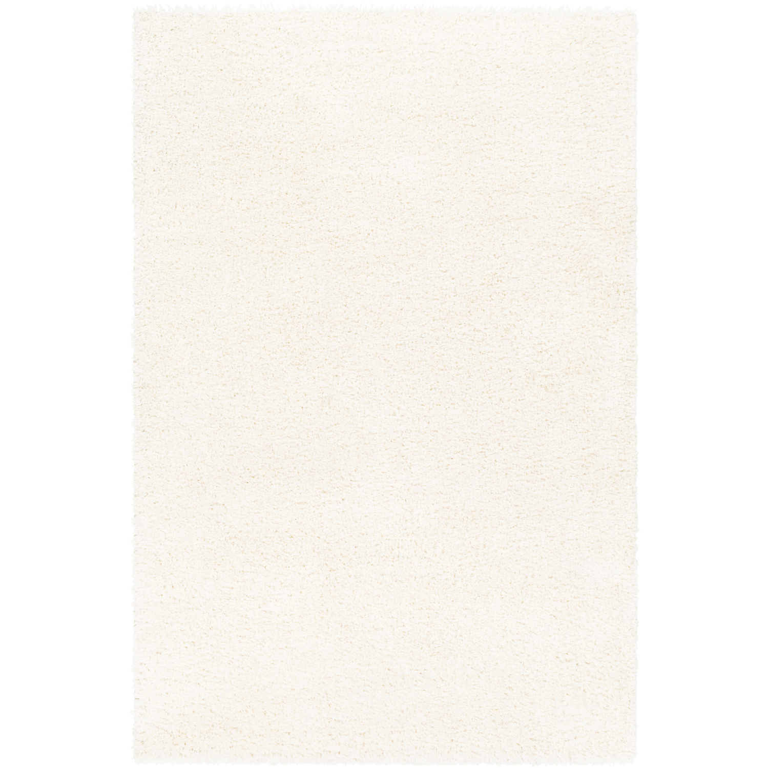 Deluxe Shag 108.27 X 78.74 inch White Machine Woven Rug in 7 x 9, Rectangle