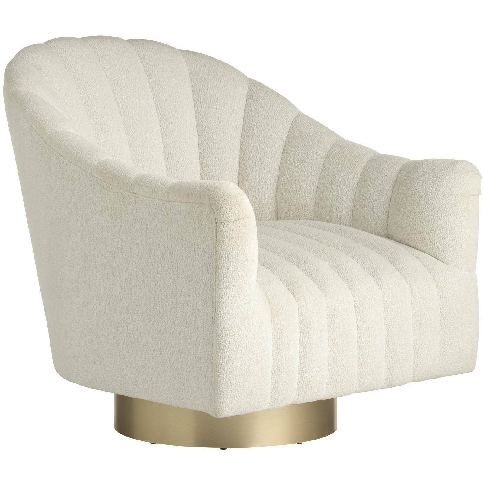 Springsteen Snow and Champagne Swivel Chair