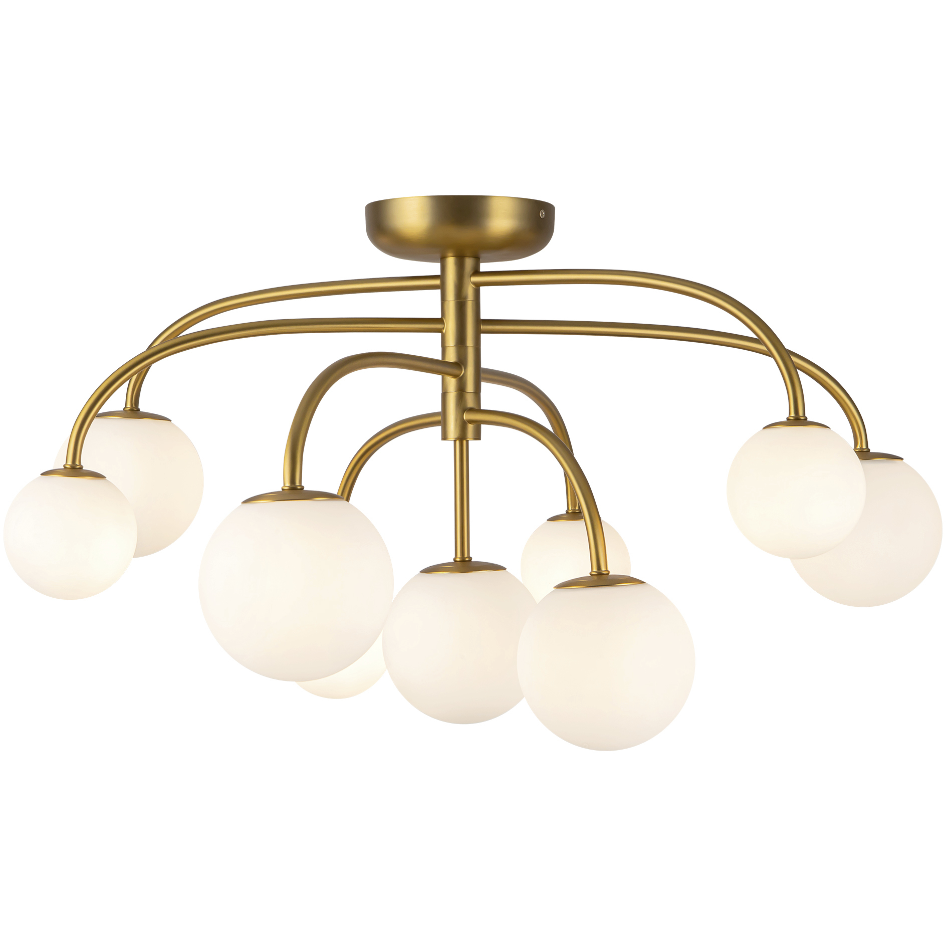 Alora Mood Fiona 9 Light 32.75 inch Brushed Gold Flush Mount Ceiling Light