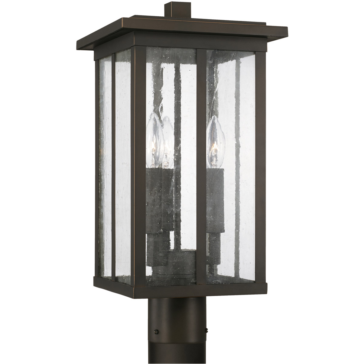 Barrett 3 Light 18.75 inch Oiled Bronze Outdoor Post Lantern