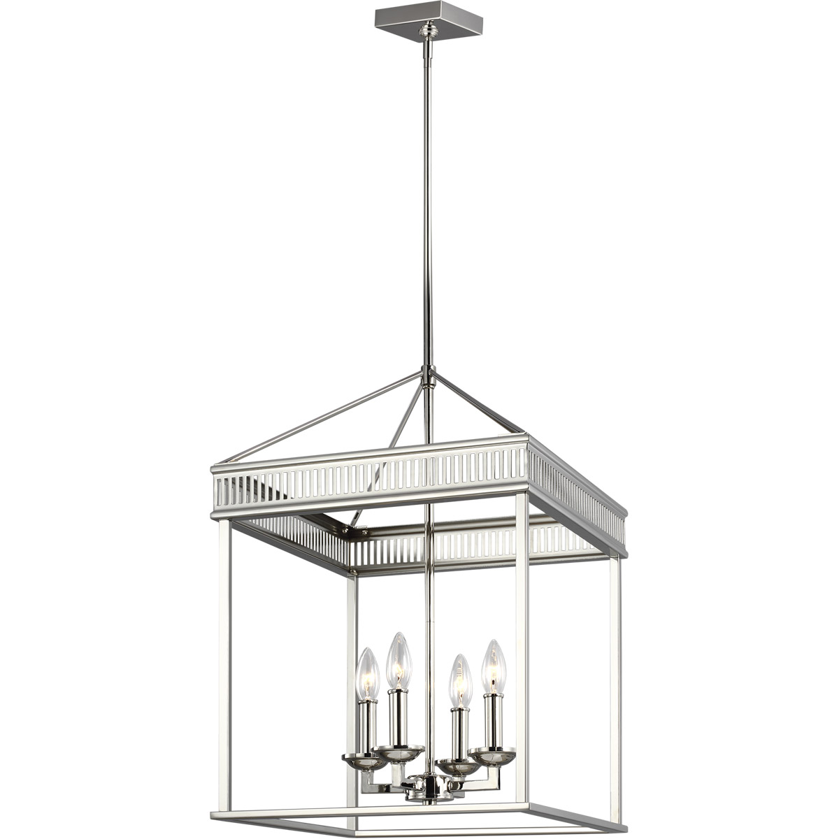 Sean Lavin Woodruff 4 Light 16 inch Polished Nickel Lantern Chandelier Ceiling Light