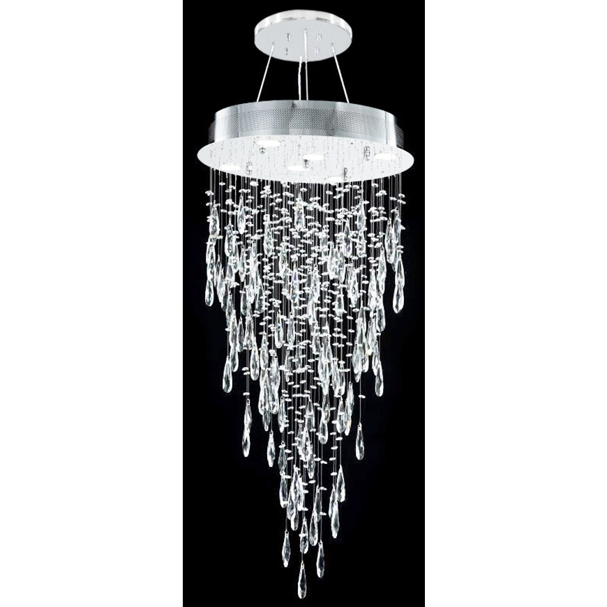 Crystal Rain 6 Light 20 inch Silver Chandelier Ceiling Light